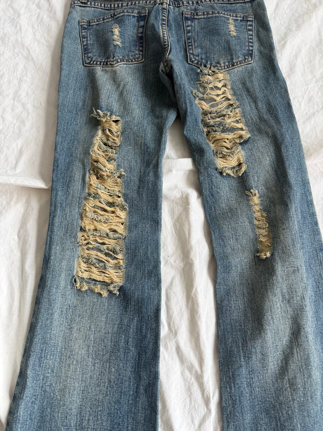 오네갸루 갸루 로우라이즈 부츠컷 데님 팬츠  상품이미지8