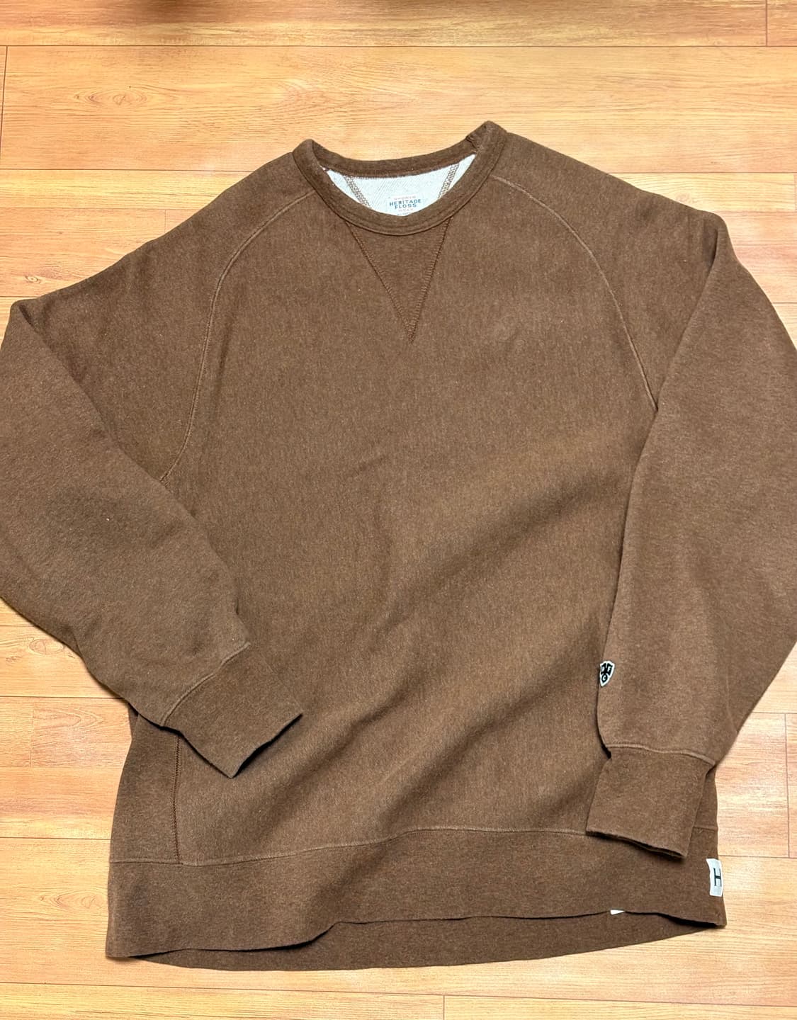 헤리티지플로스 코튼 맨투맨 브라운 라지 상품이미지3