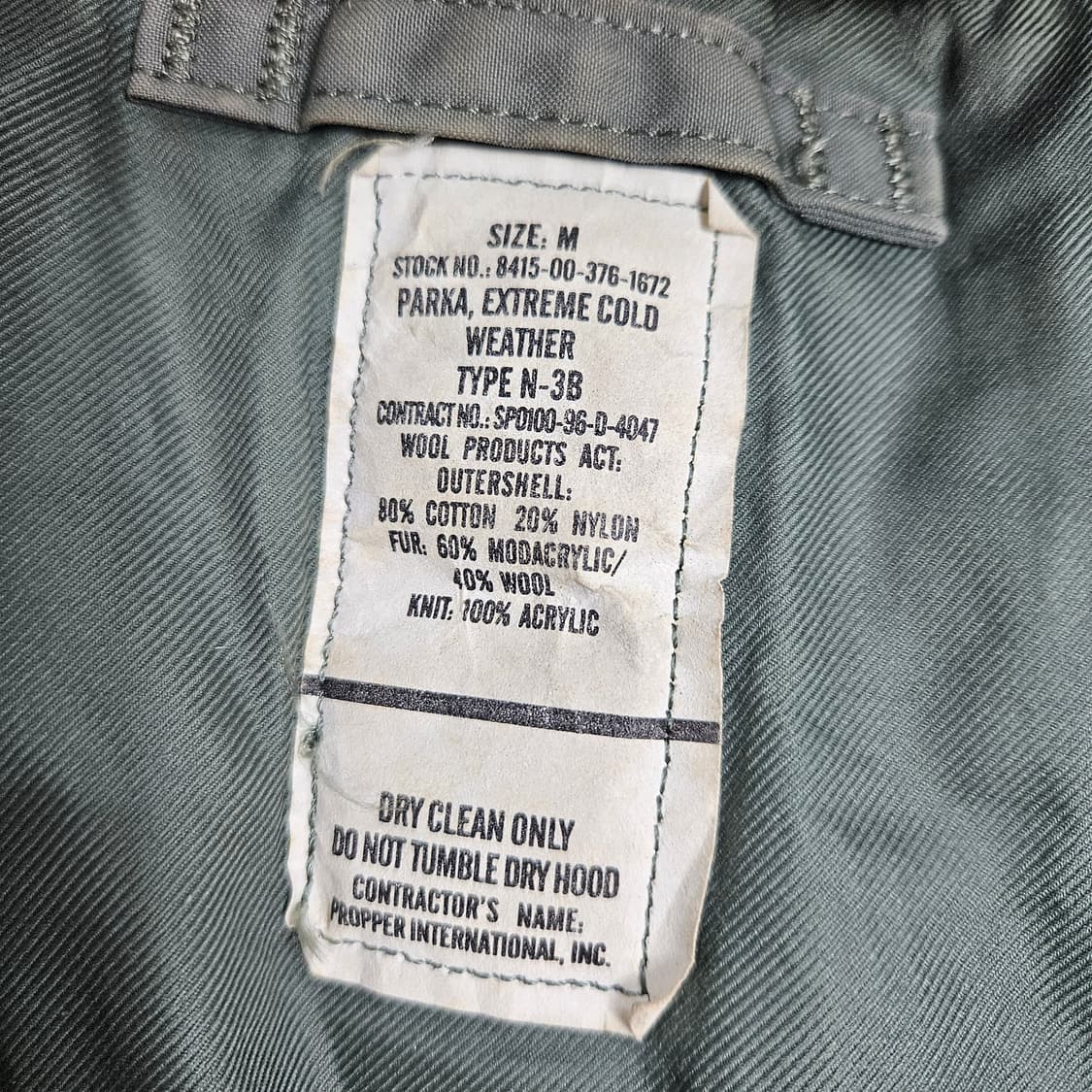 90s 오리지널 N3B 파카 M 상품이미지5