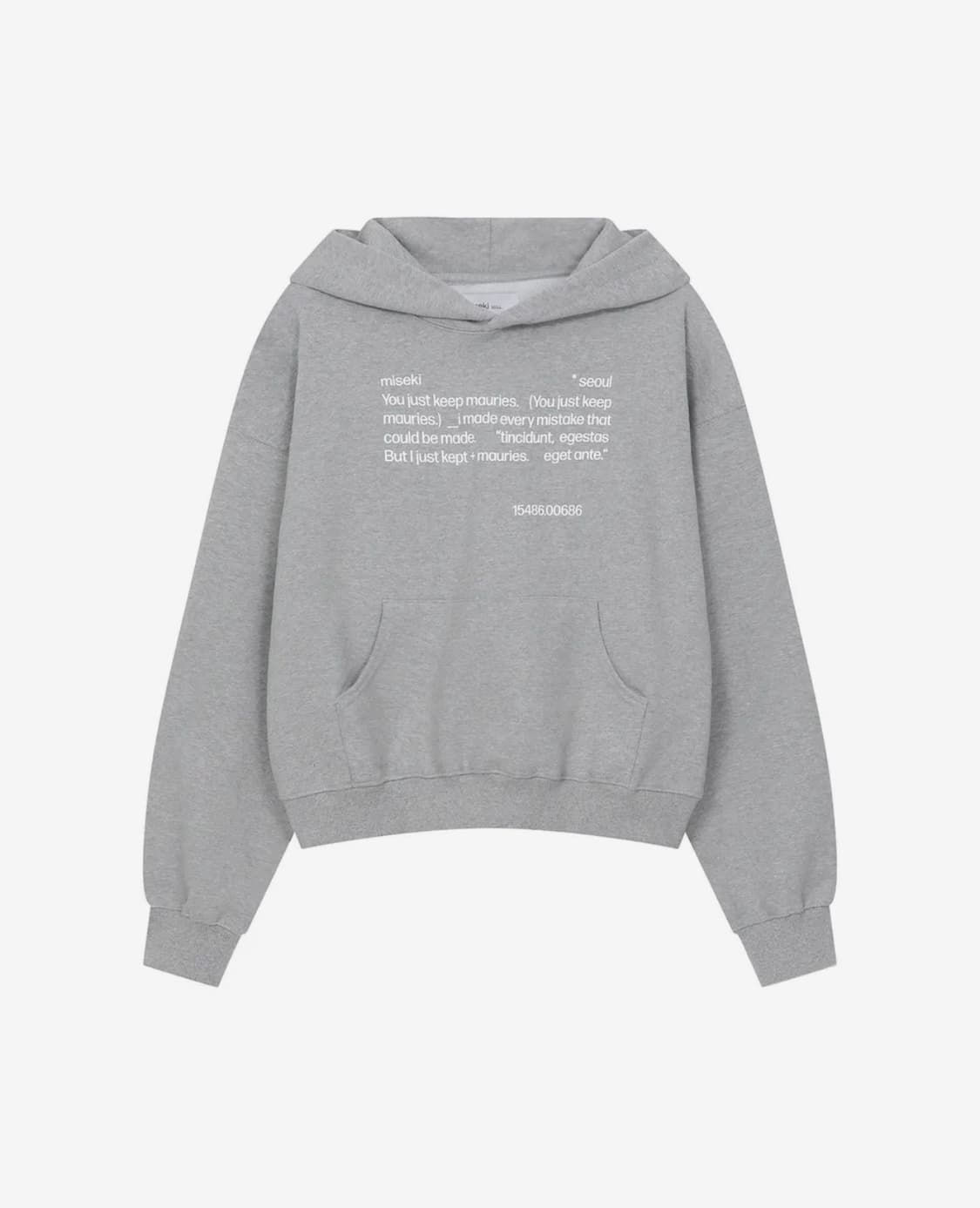 미세키서울 후드티 Quote sweat hoodie GREY 상품이미지1