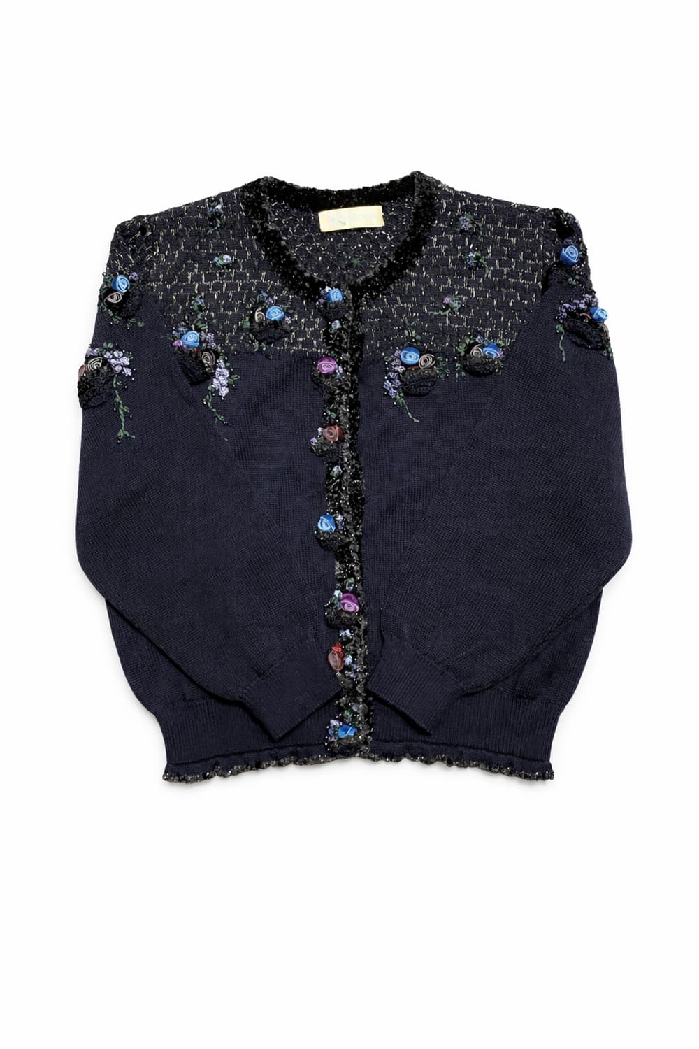 JPN 90s 일본 빈티지 y2k 모리걸 플라워 비즈 프렌치 가디건 상품이미지1