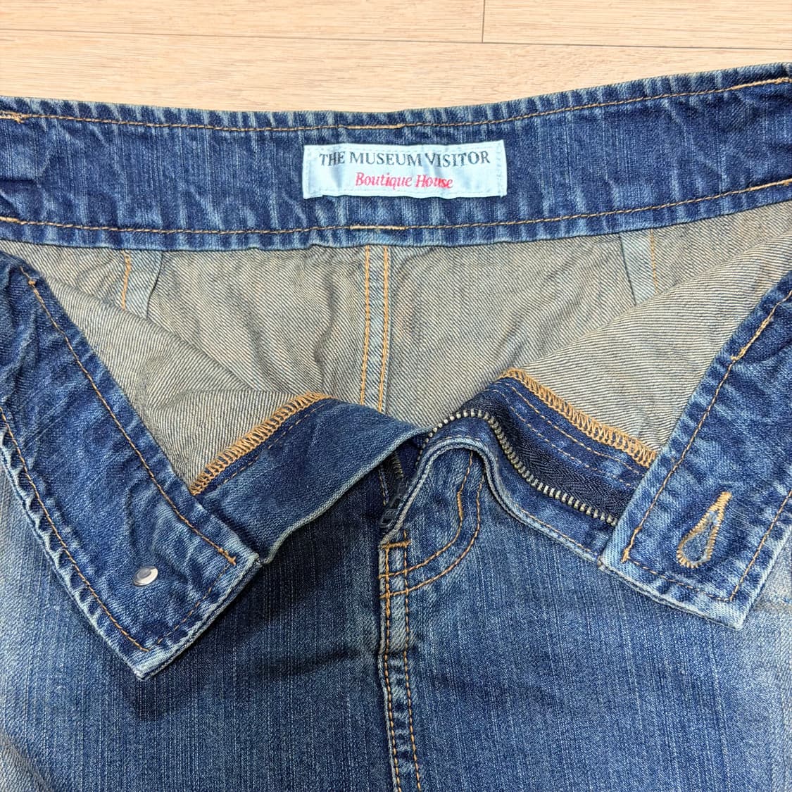 더뮤지엄비지터 하트 포켓 워시드 데님 스커트(HEART POCKET WA 상품이미지4