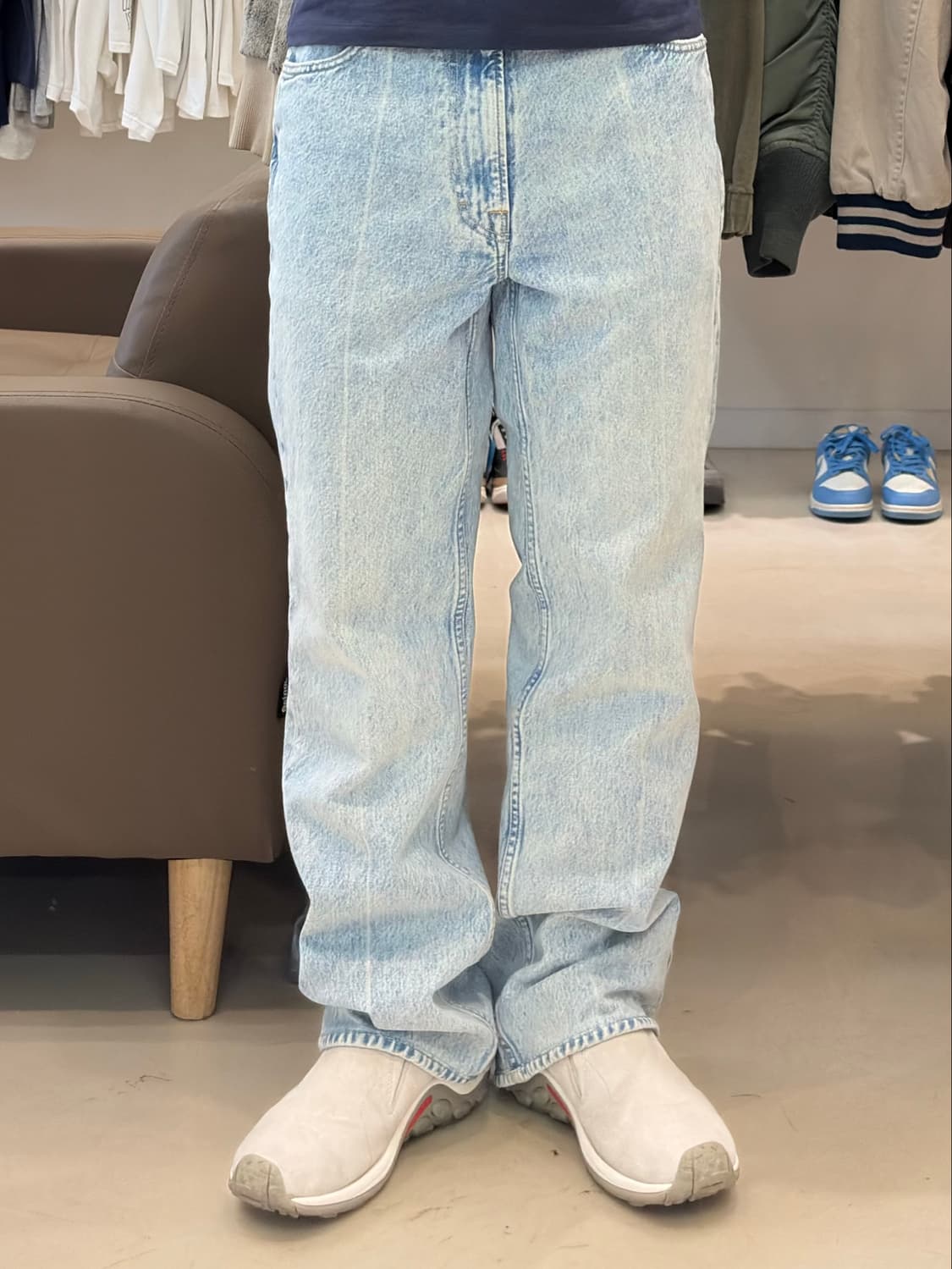 아워레가시 70s 컷 블리치 크리즈 데님 팬츠 상품이미지8