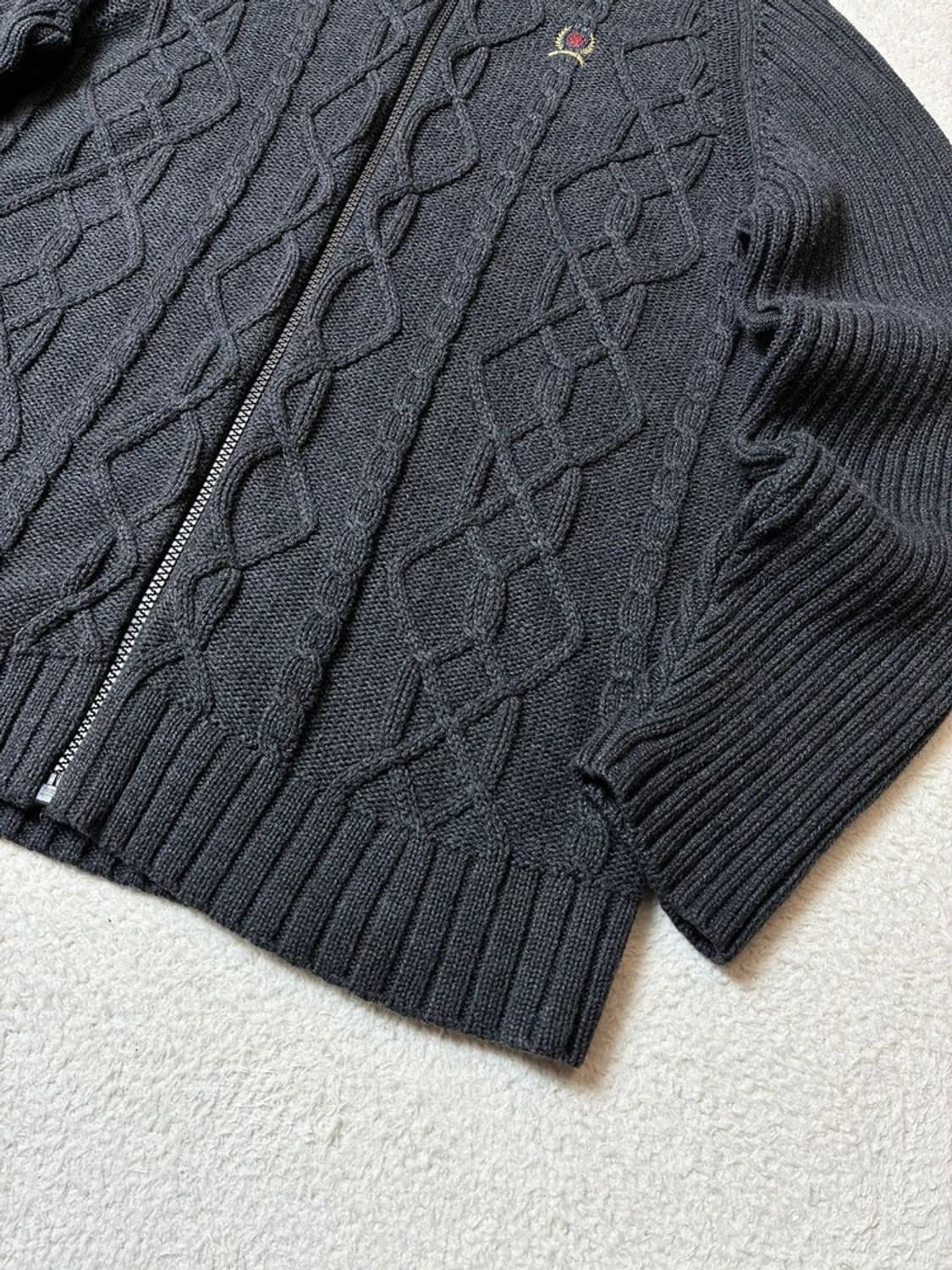 타미힐피거 00's 월계 꽈배기 니트 가디건 PN6376 상품이미지4