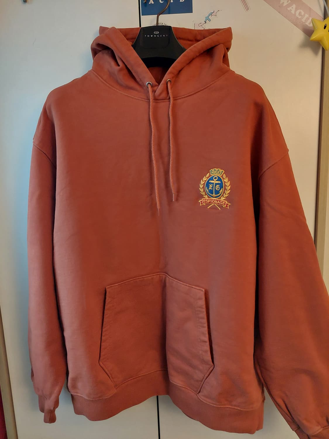 에스피오나지 빅 로고 헤비웨이트 후드티 오렌지 XL 상품이미지2