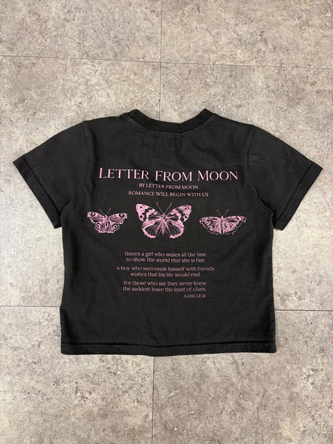 letter from moon 딥 그레이 크롭 반팔티 #csz319 상품이미지4