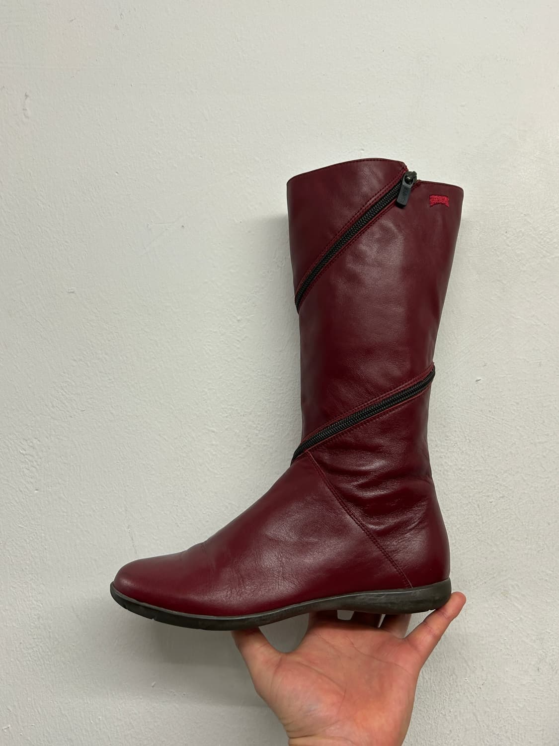 캠퍼 가죽 부츠 버건디 여성용 235mm 상품이미지2