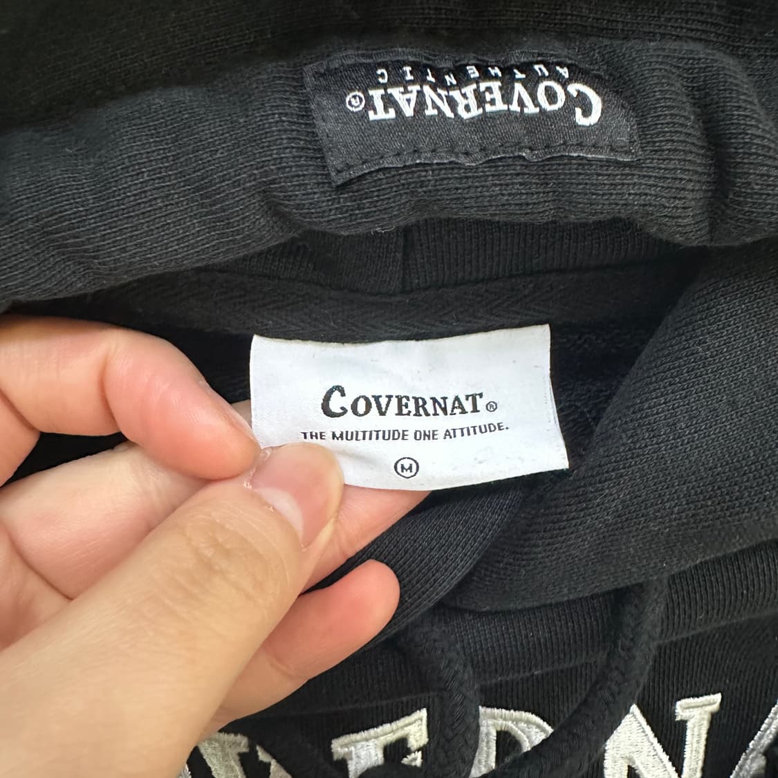 M 커버낫 어센틱 로고 후드블랙 0317D 상품이미지3