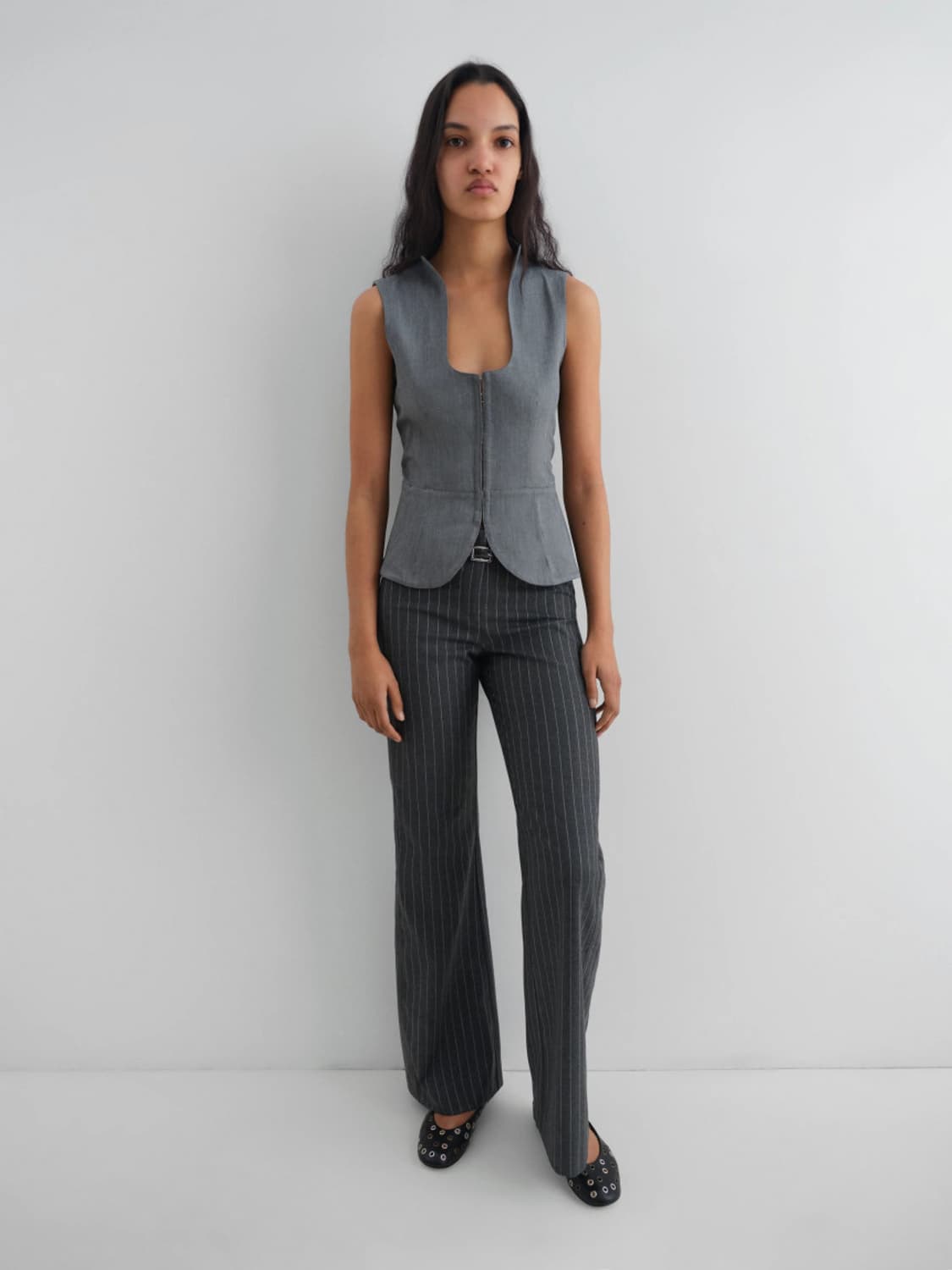 [36,38]기마구아스 Nicole 니콜 테일러 팬츠/그레이 상품이미지2