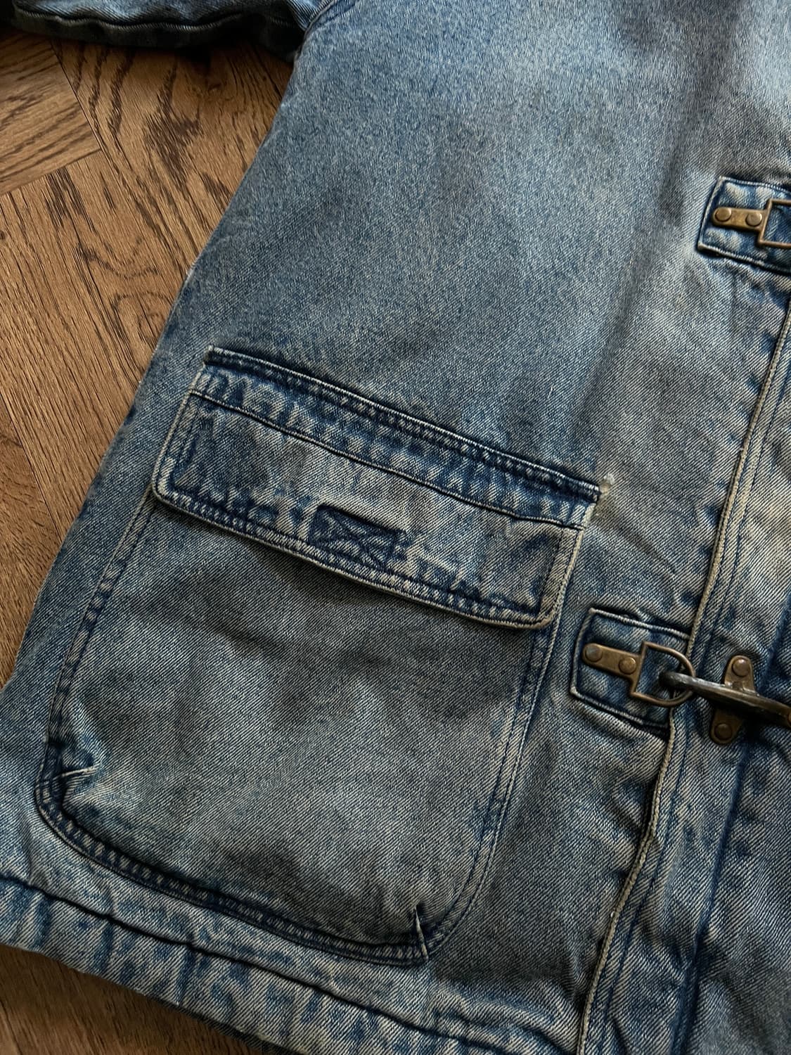 [M]USA 빈티지 체크 라이닝 파이어맨 후크 데님 초어 자켓 상품이미지6