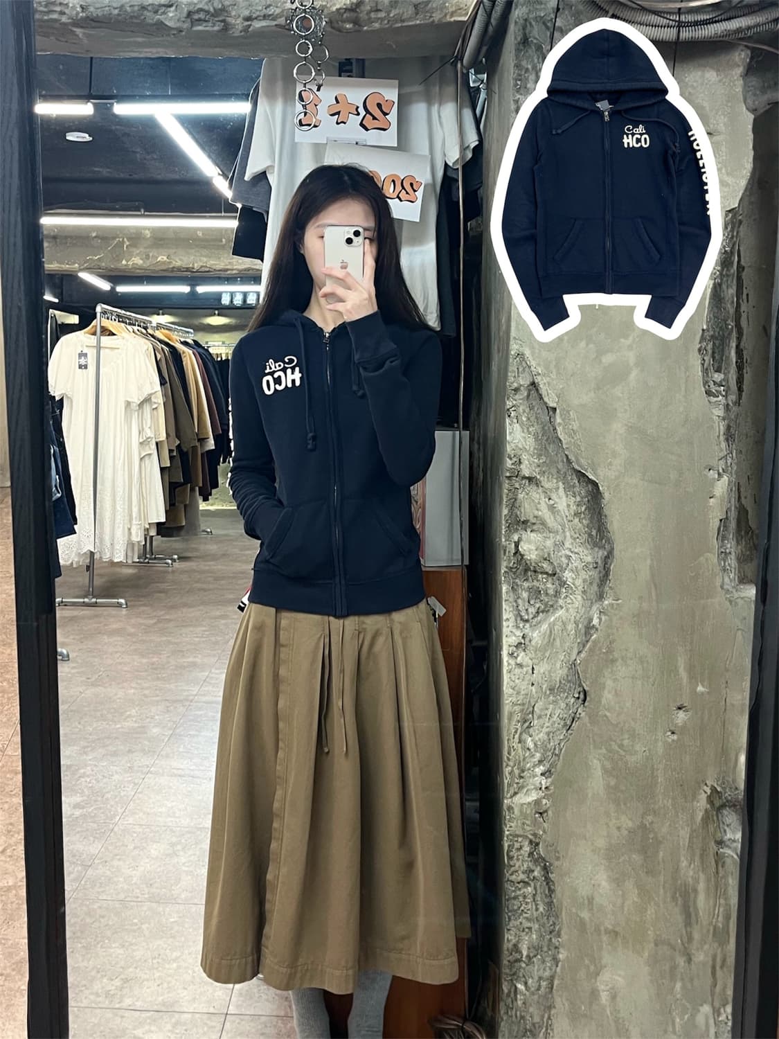 홀리스터 기모 후드집업 네이비 S #csz3947 상품이미지1