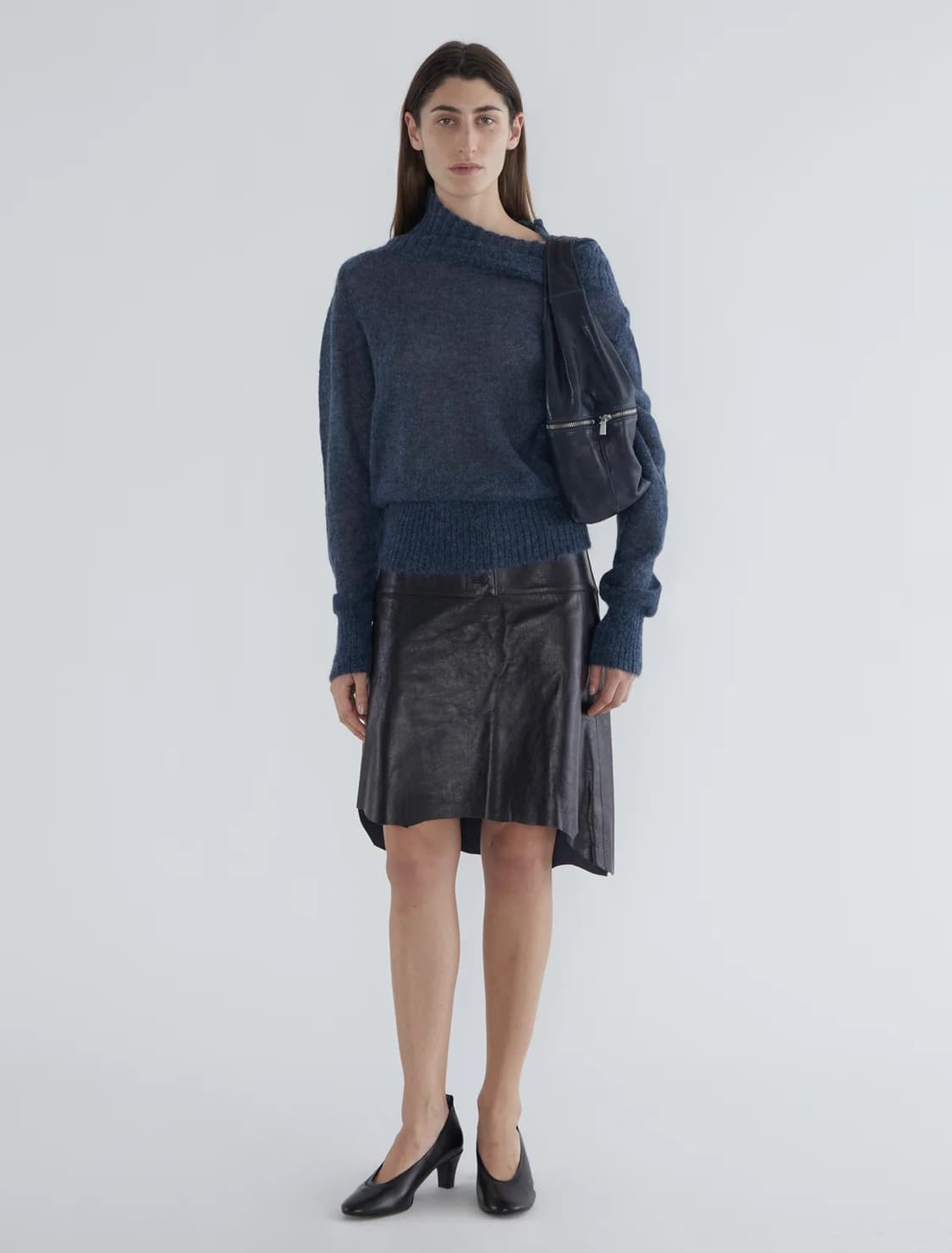 (S,M) 팔로마울 Sofre 마리노 오픈넥 니트 네이비 상품이미지2