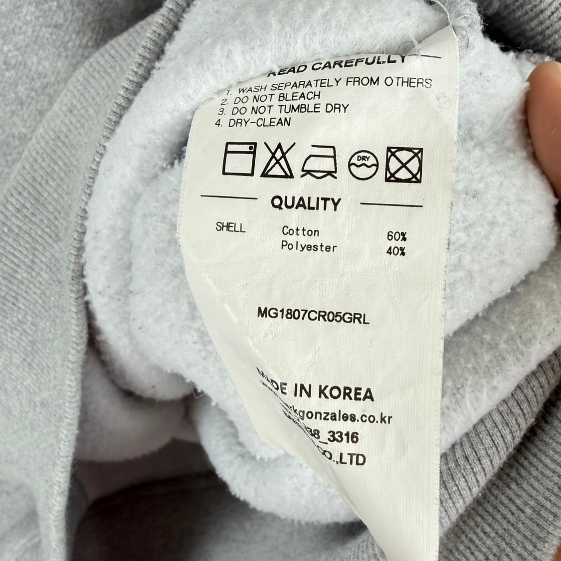 (L) 마크곤잘레스 스펠아웃 맨투맨 그레이 상품이미지4