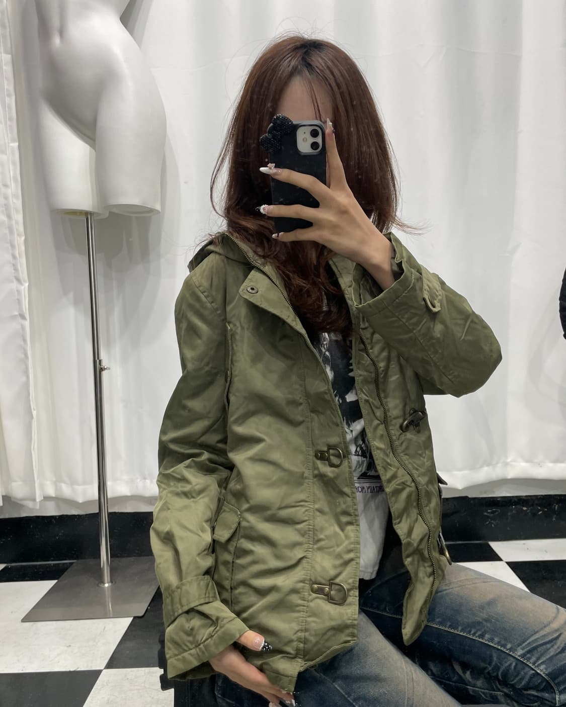 🎸그린 버튼 디테일 패딩 자켓🎸 상품이미지4