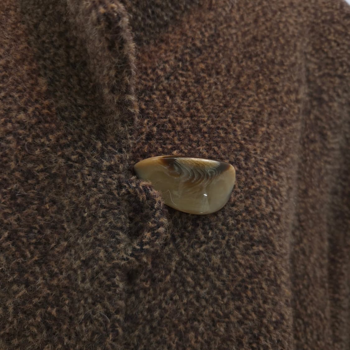 울 100% 브라운 부클 오버핏 코트 상품이미지4