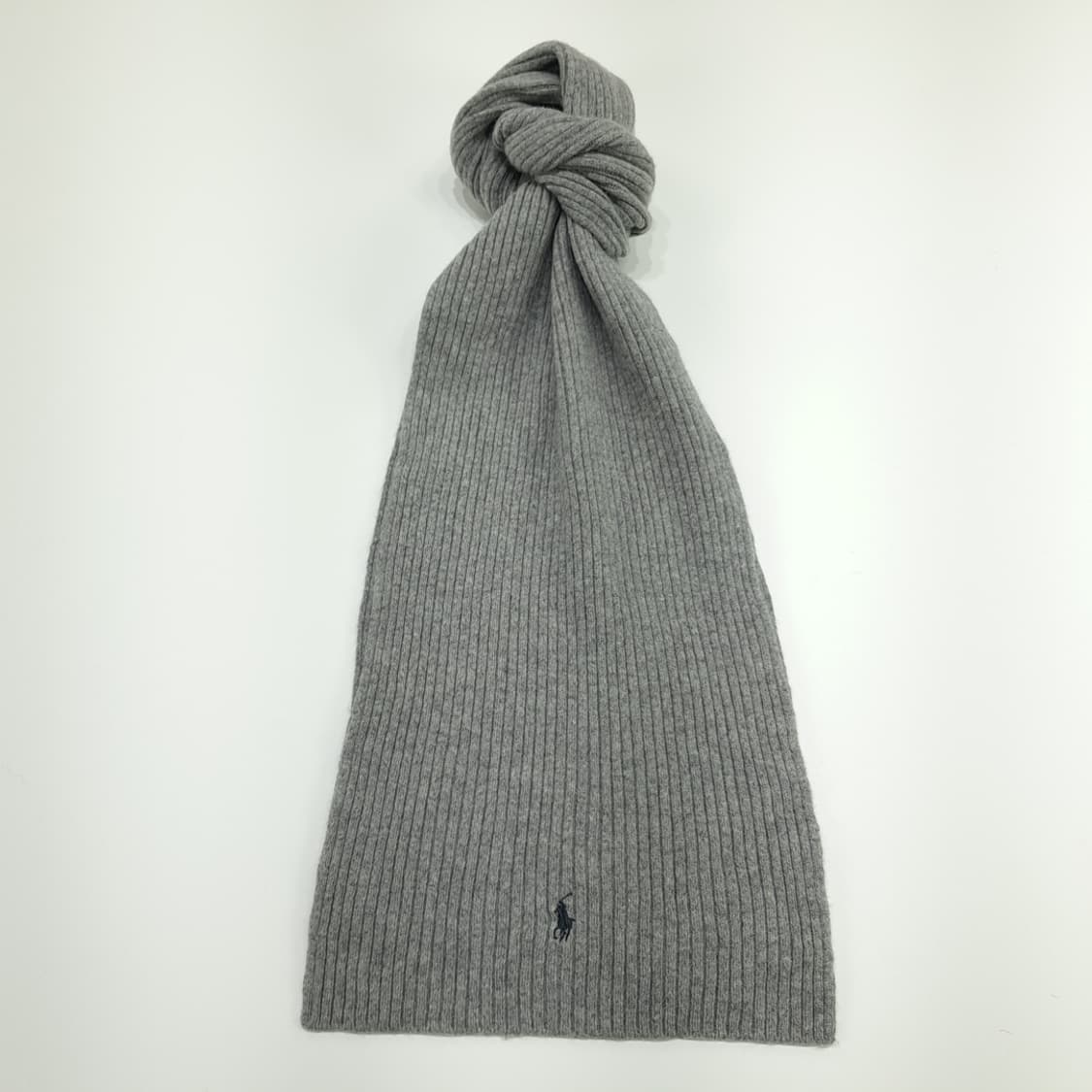 MX177 폴로 랄프로렌 그레이 리브그 니트 목도리 머플러 상품이미지1