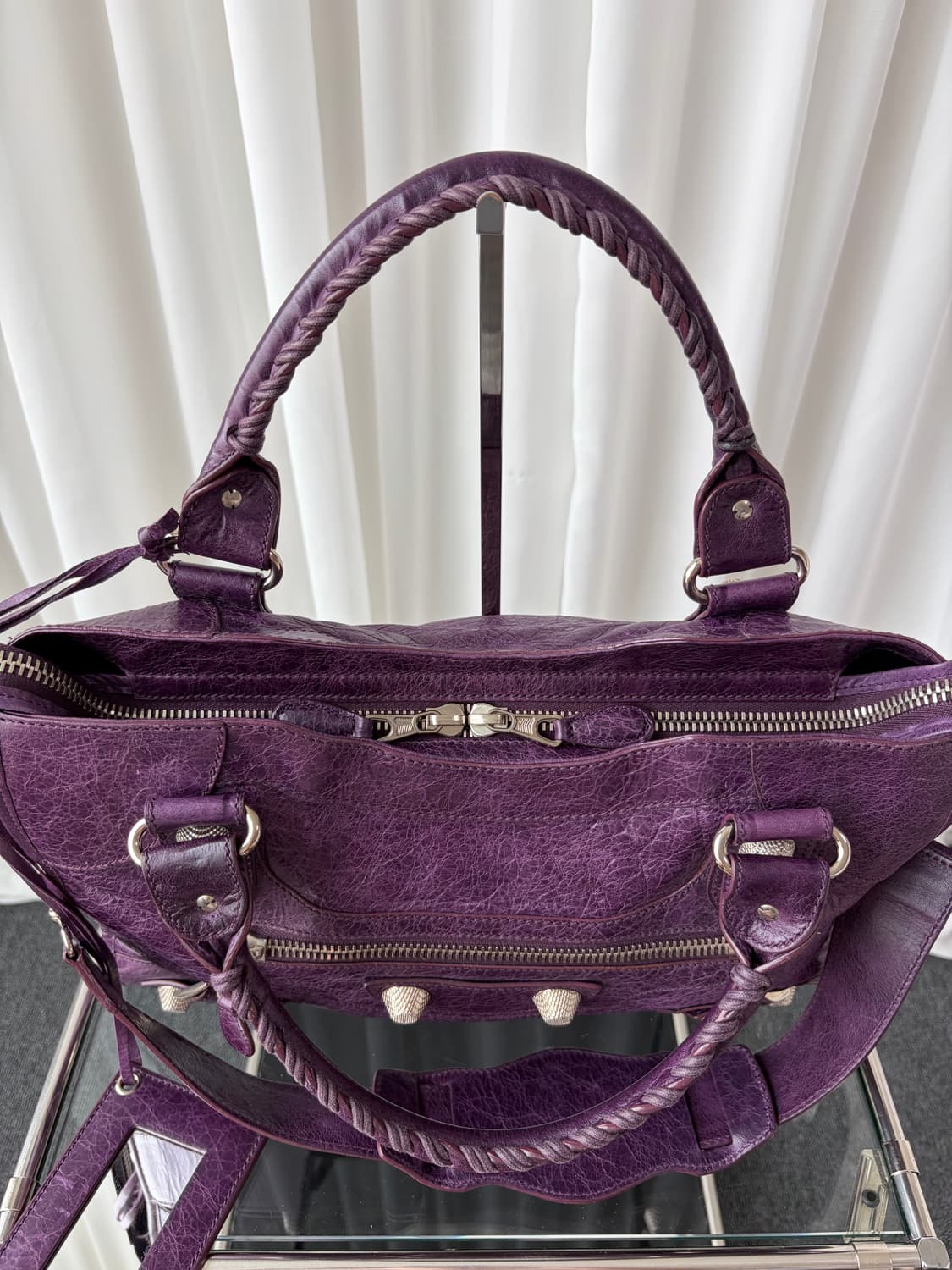 발렌시아가 시티 모터백 퍼플 상품이미지6