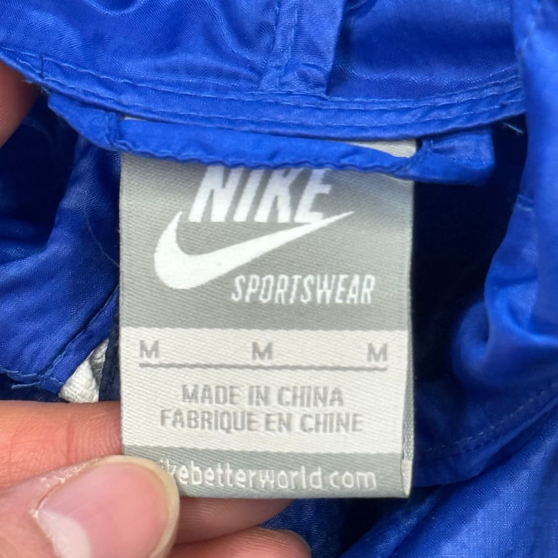 M 나이키 초경량 블루 배색 후드 바람막이 상품이미지4