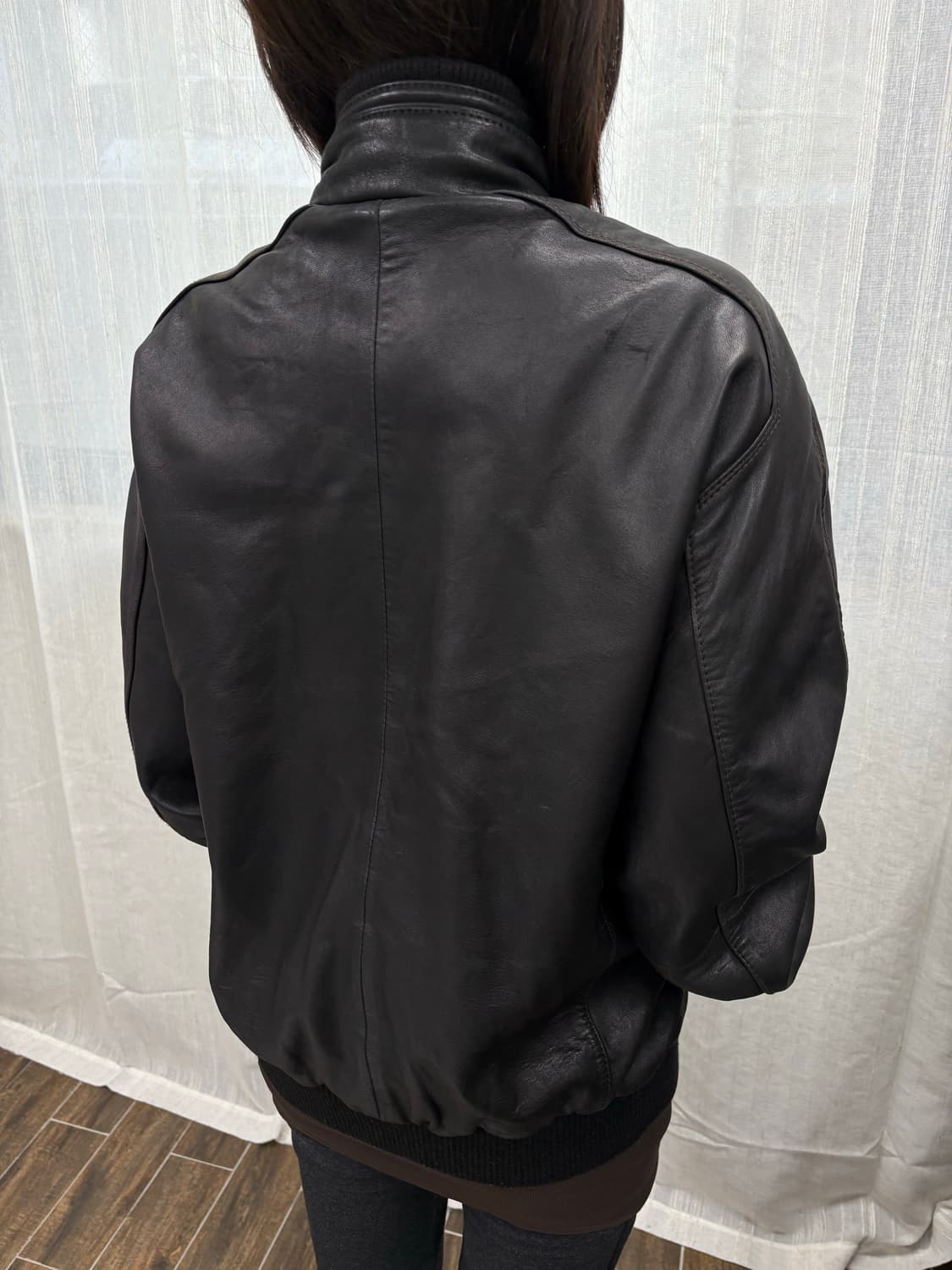 JOS A BANK 빈티지 리얼레더 집업 블루종 가죽 자켓 상품이미지4