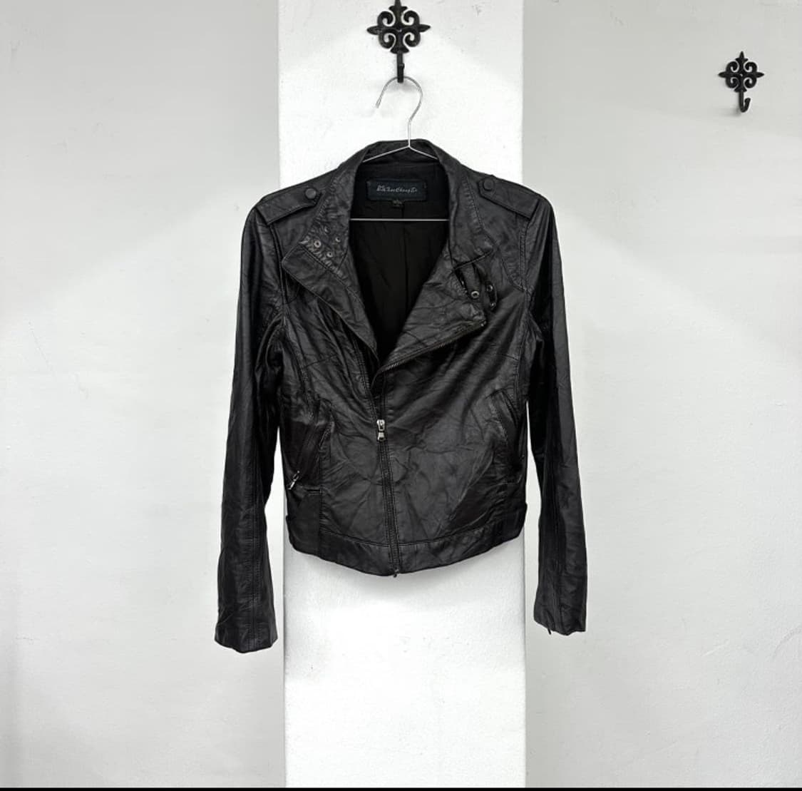 Vintage leather jacket black 상품이미지3