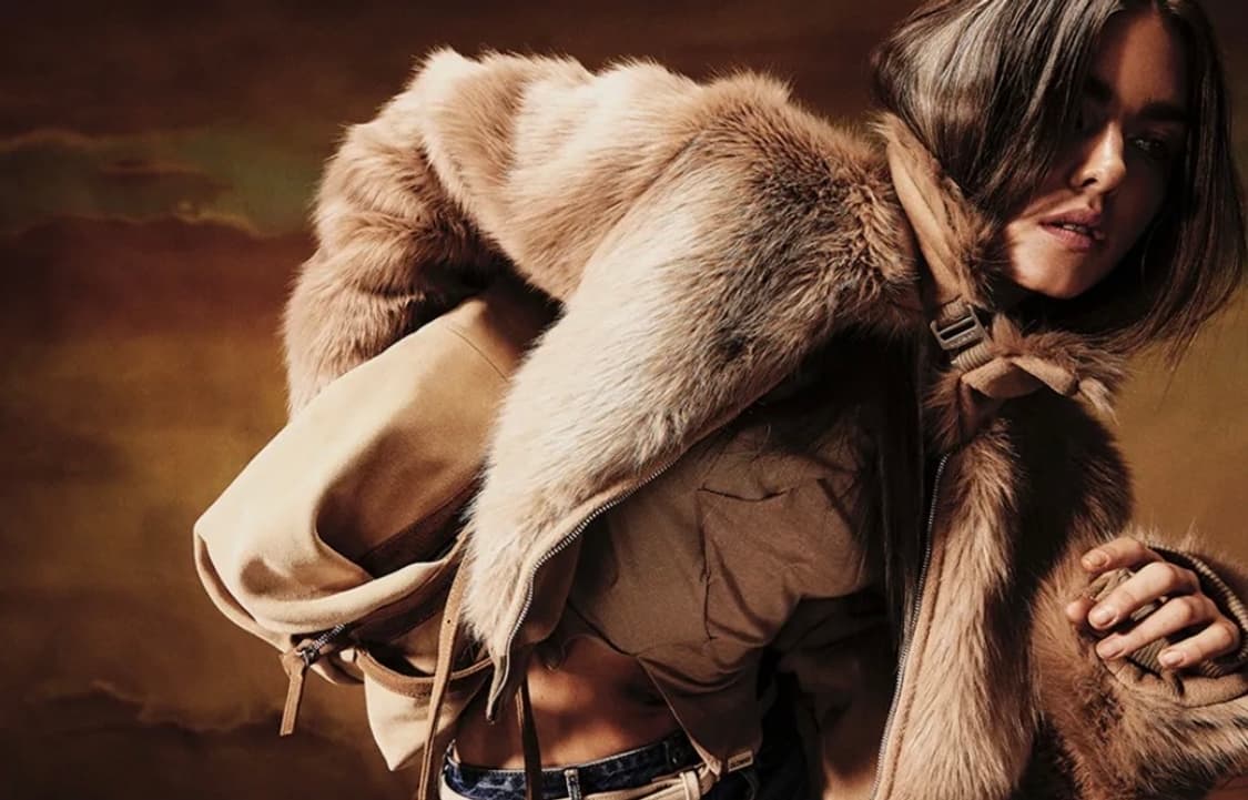 글로니 레빈 퍼자켓 카멜브라운 하이넥기모무스탕스웨이드아우터하프숏코트베이지 상품이미지6