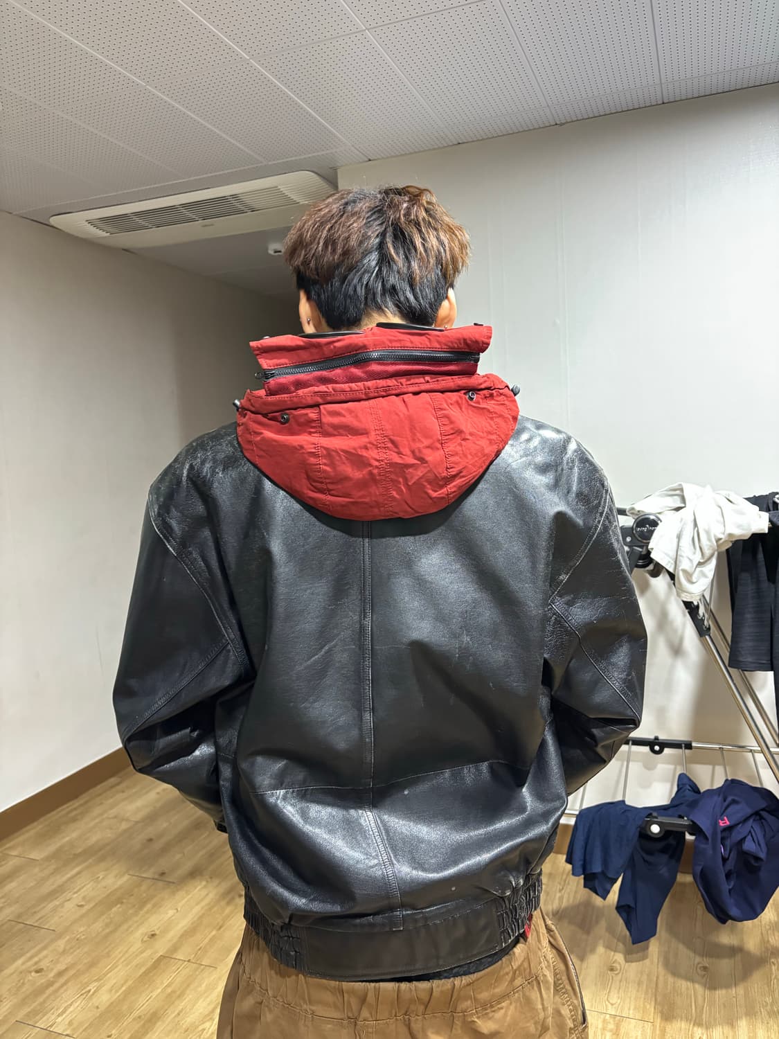 빈티지 레더 봄버 자켓 상품이미지7