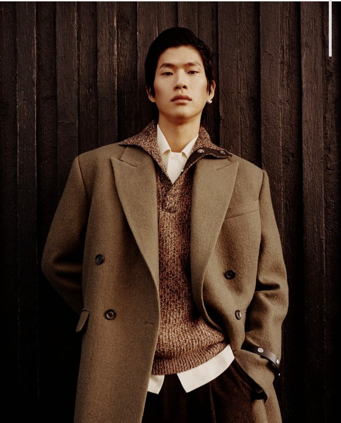 자라 x nanushka 나누시카 울 코트 그린 상품이미지2