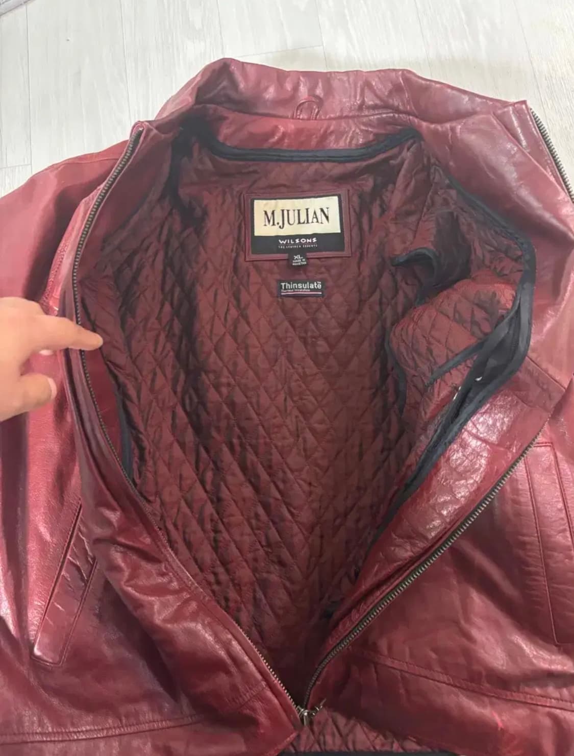 M. JULIAN / 레드 카우하이드 크롭 트러커 자켓 / 2xl 110 상품이미지3