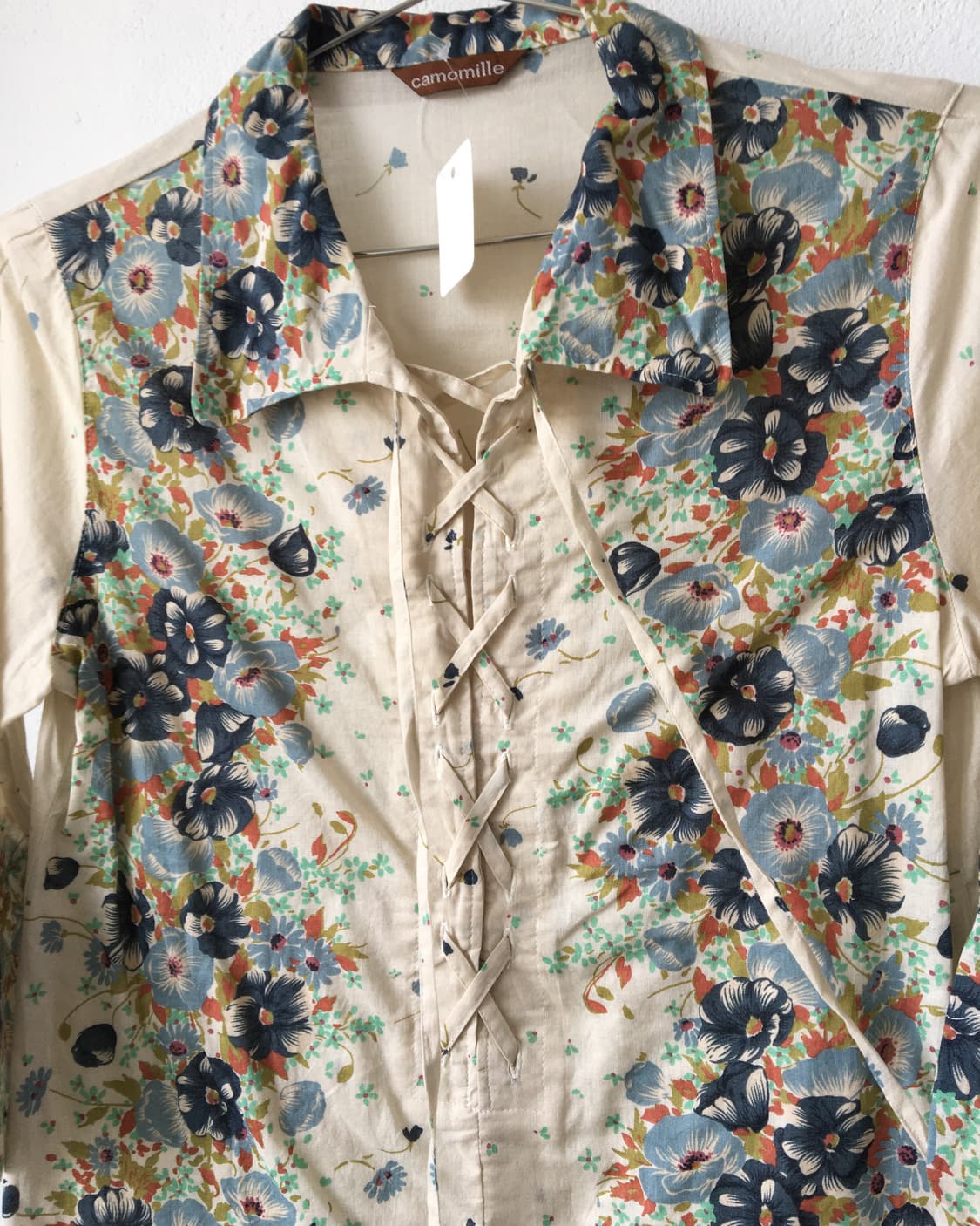 Lace up flower pattern shirt 상품이미지5
