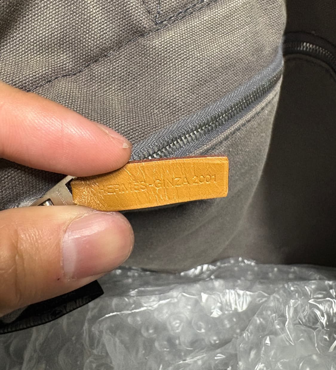 에르메스 2001 긴자 스토어 한정 후루토 캔버스 토트백 그레이/오렌지 상품이미지10