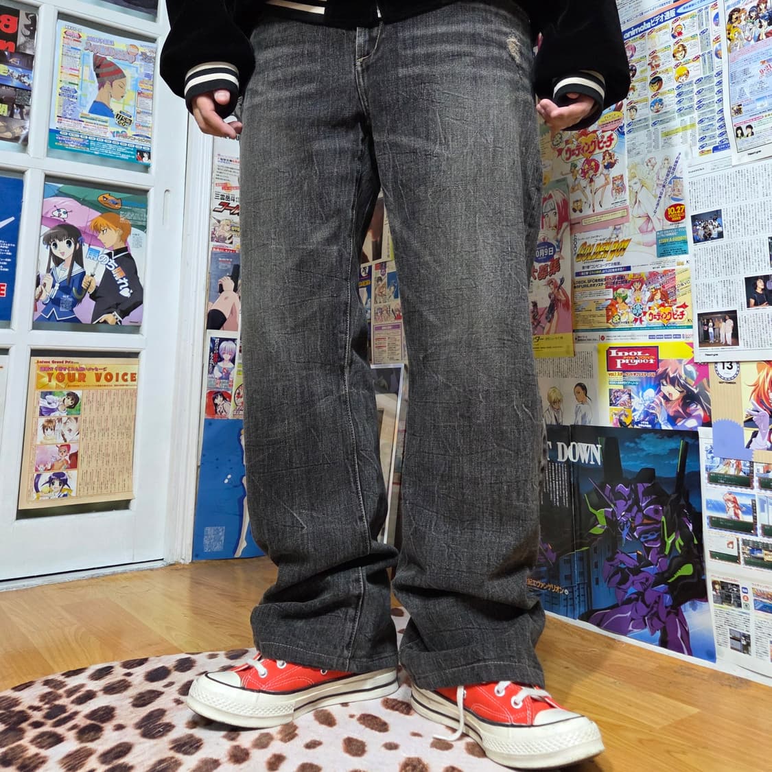 빈티지 그레이 샌드워싱 데님 팬츠 상품이미지1