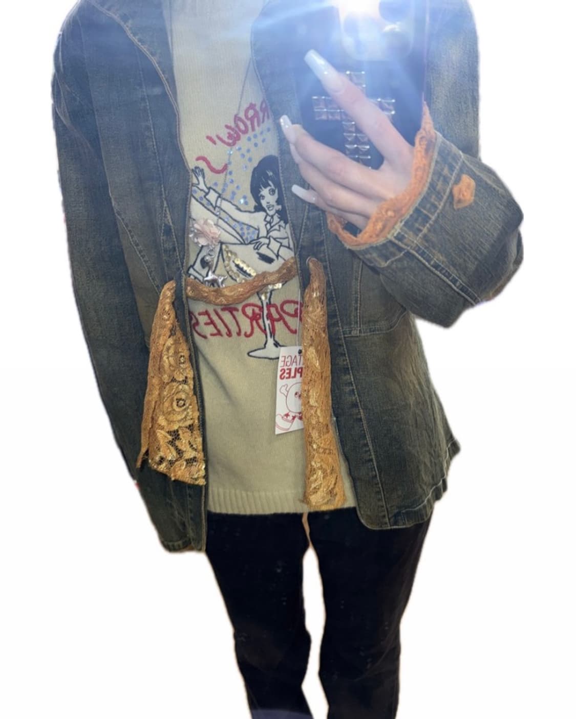 레이스 데님자켓 상품이미지1