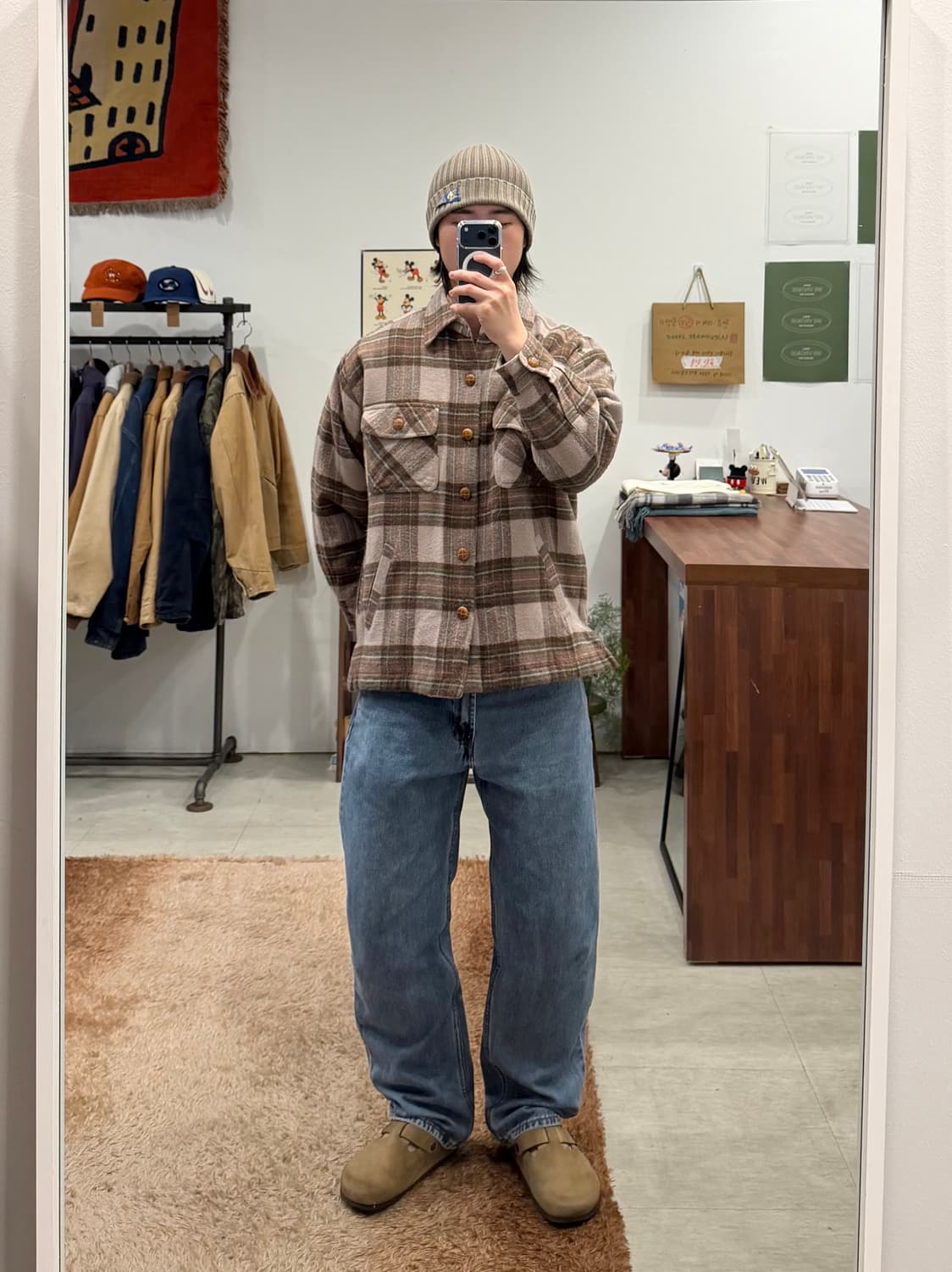 Vtg 빈티지 쉐르파 체크 셔츠 자켓 상품이미지2