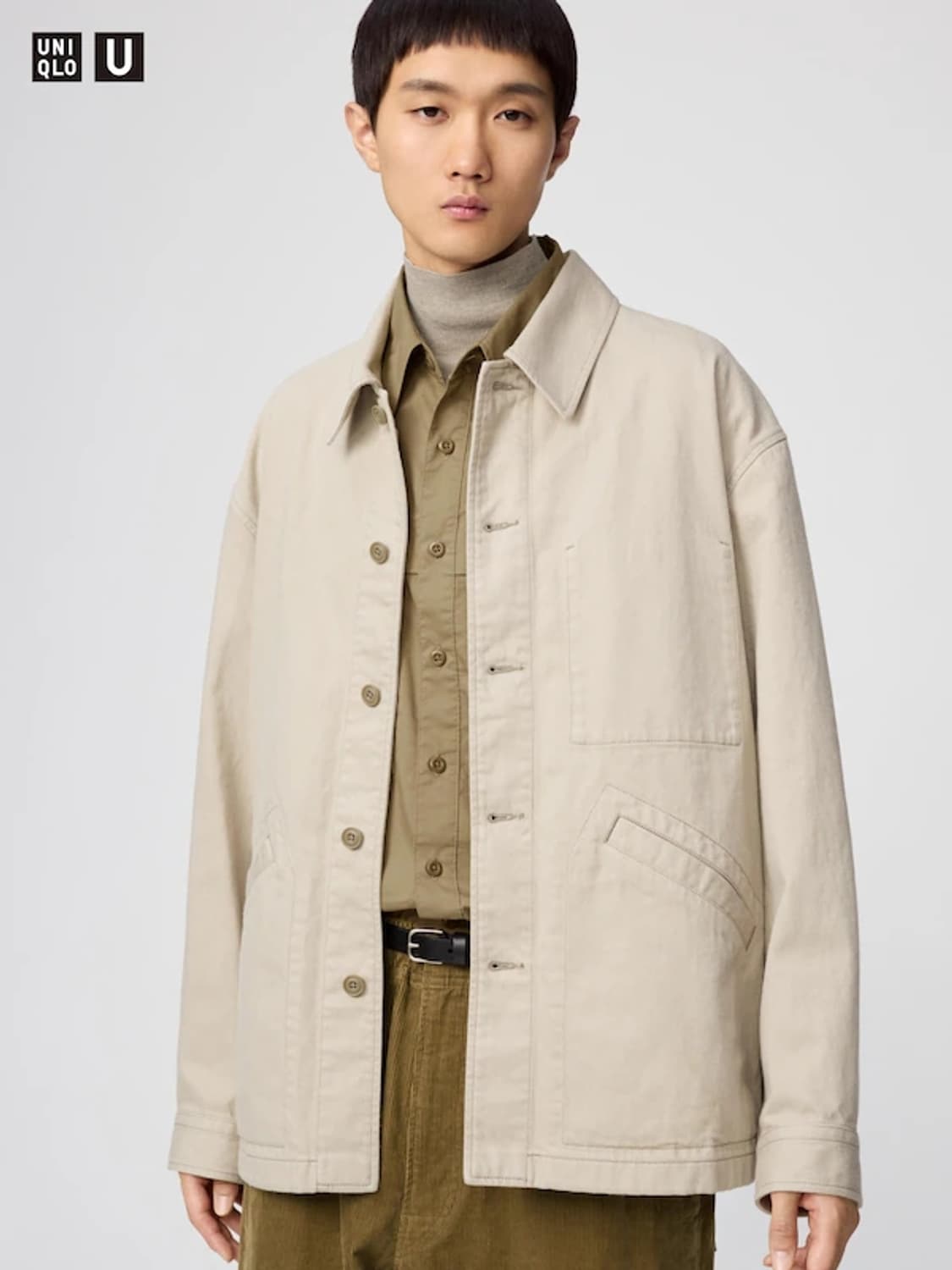 [새상품]유니클로U 오버사이즈 컬러데님재킷 XXL 내추럴 상품이미지1