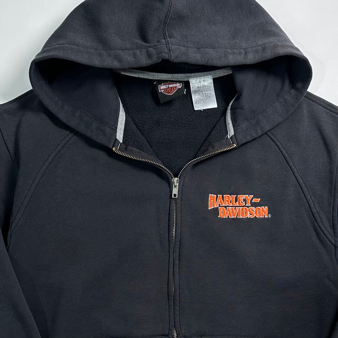 할리데이비슨 로고 블랙 후드집업 상품이미지2
