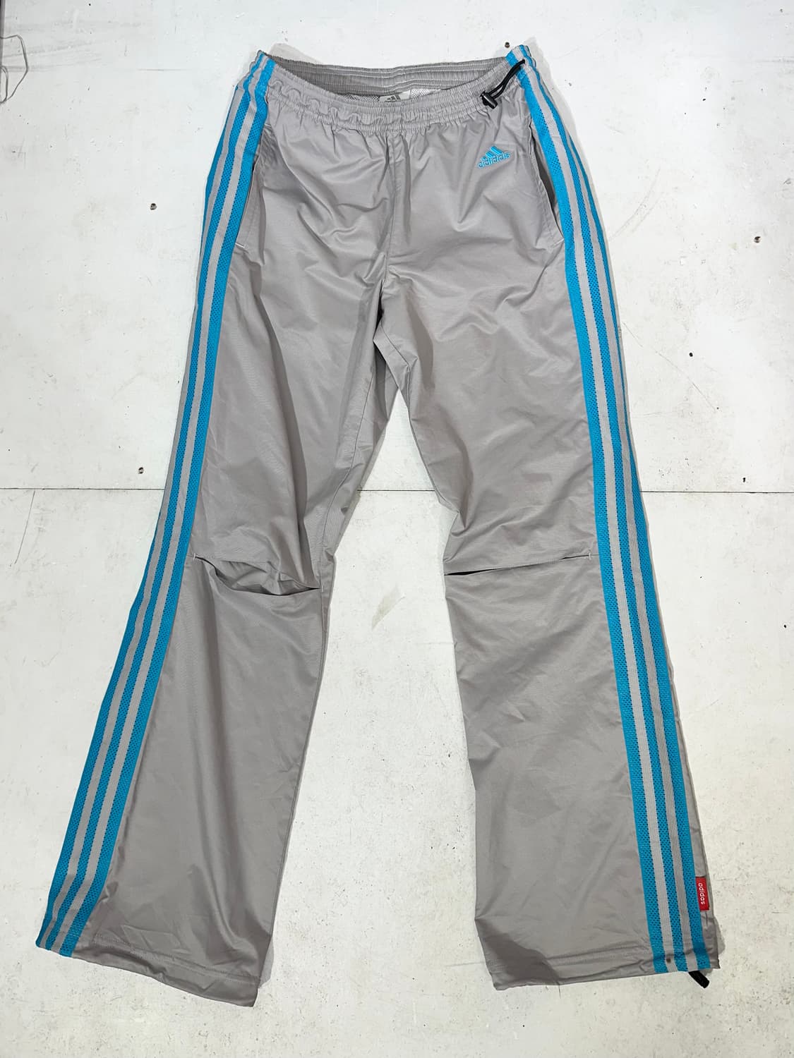 아디다스 부츠컷 그레이 블루 삼선 와이드 트레이닝 바지 트랙 팬츠 S 상품이미지4