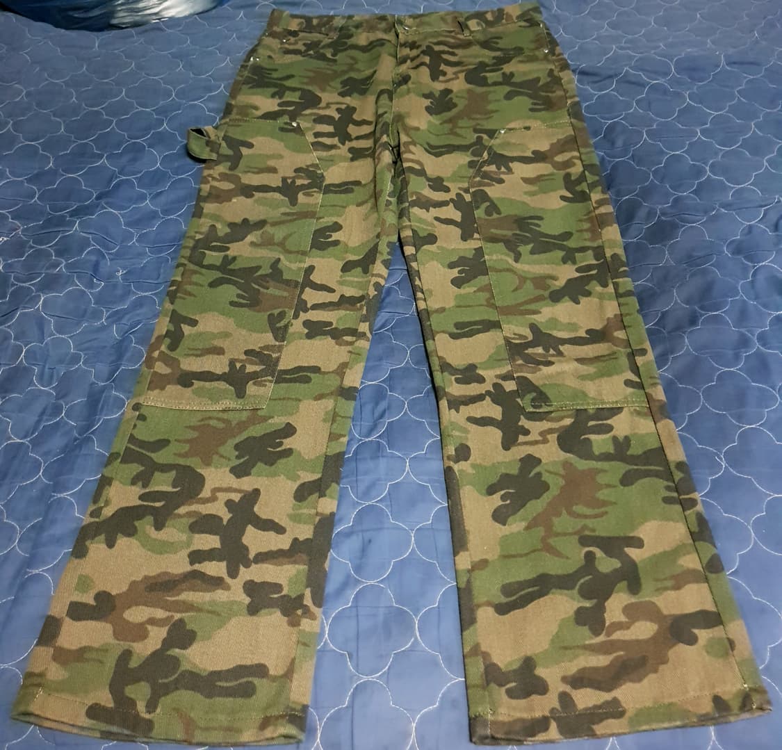 (보세) 밀리터리 카모 더블니 카펜터 팬츠 카키 (33) 상품이미지1