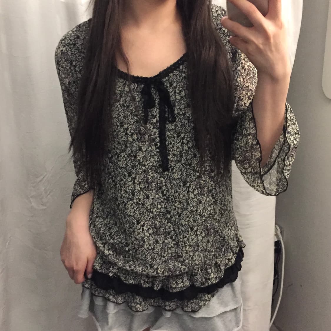 hushush 오리엔탈 에스닉 프릴 블라우스 상품이미지1