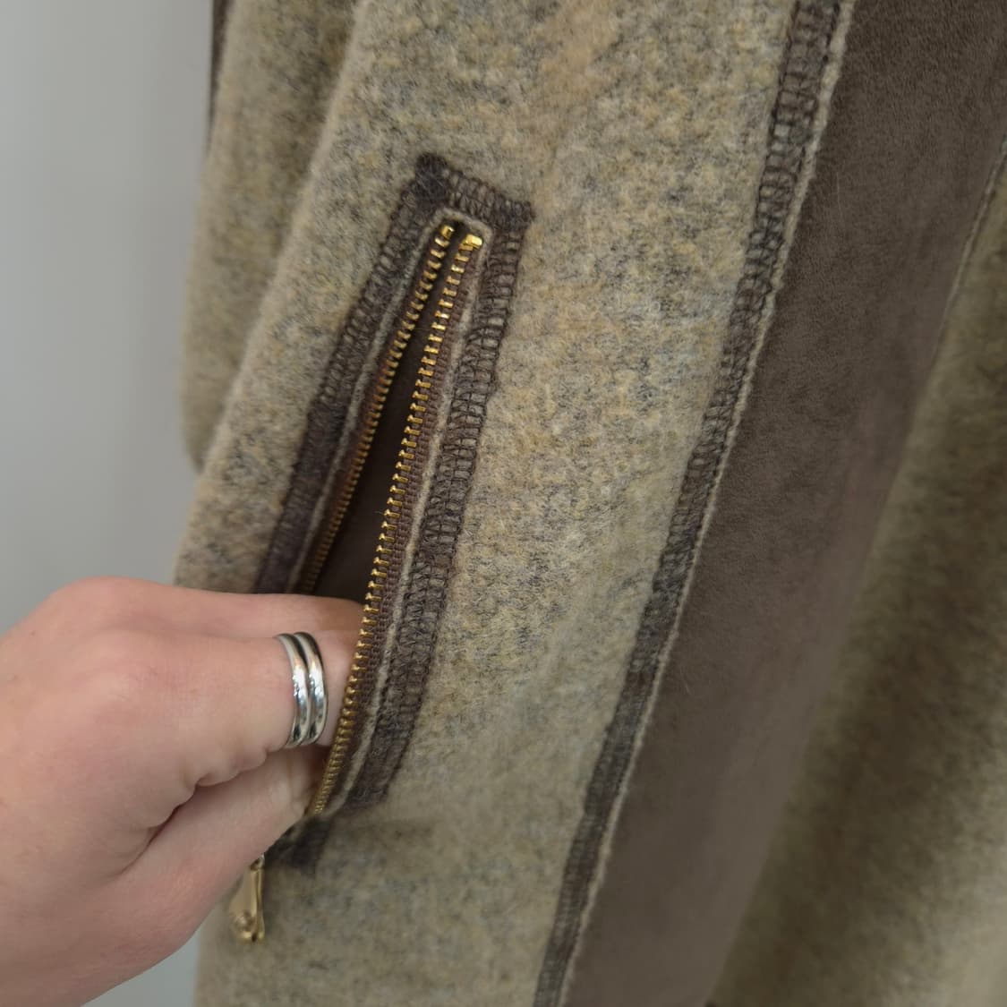 베이지 플레어 빅사이즈 울코트 상품이미지7