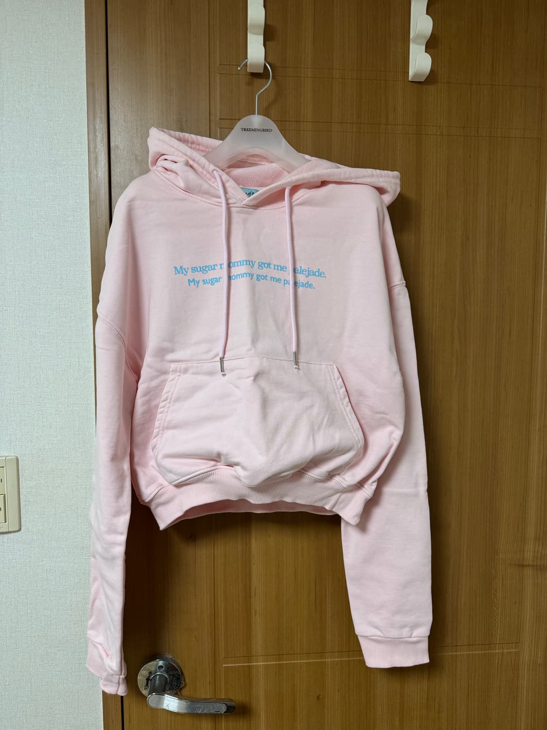 새상품) 페일제이드 슈가마미 핑크 크롭 후드티 상품이미지1