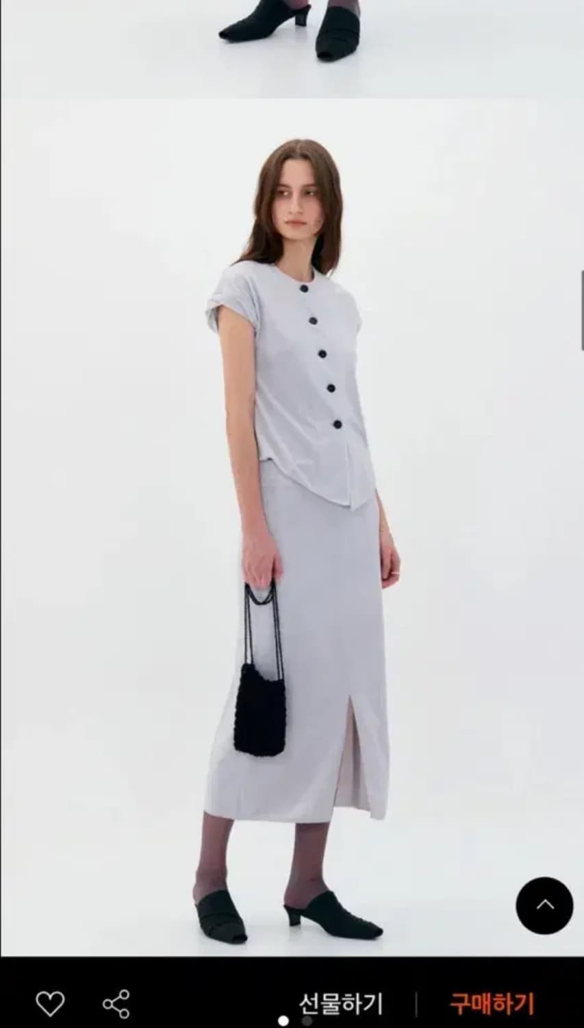 로우클래식 velvet short top silver 상품이미지2