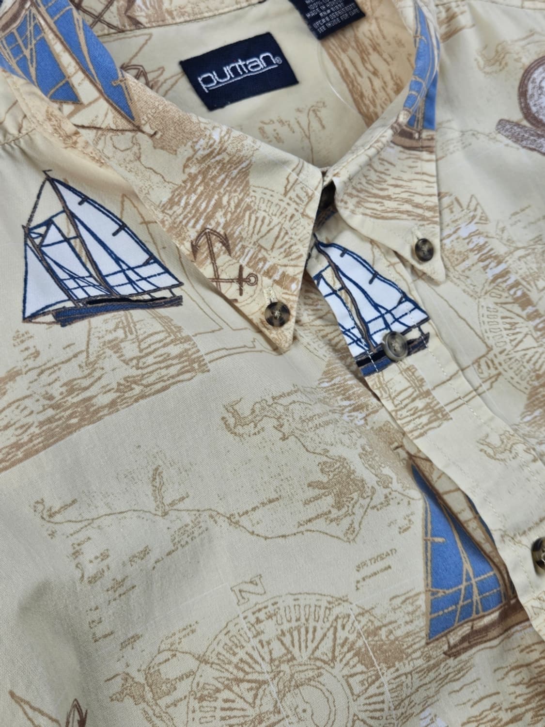 PURITAN 요트 세일링 패턴 반팔 셔츠 ( 2XL ) / 12744 상품이미지6