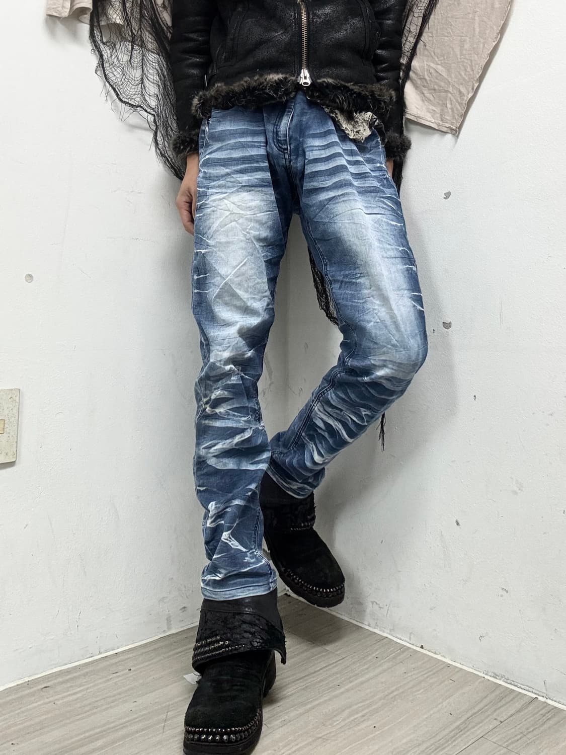 [SEMANTIC DESIGN]Y2K Crack Washed Pants 상품이미지3
