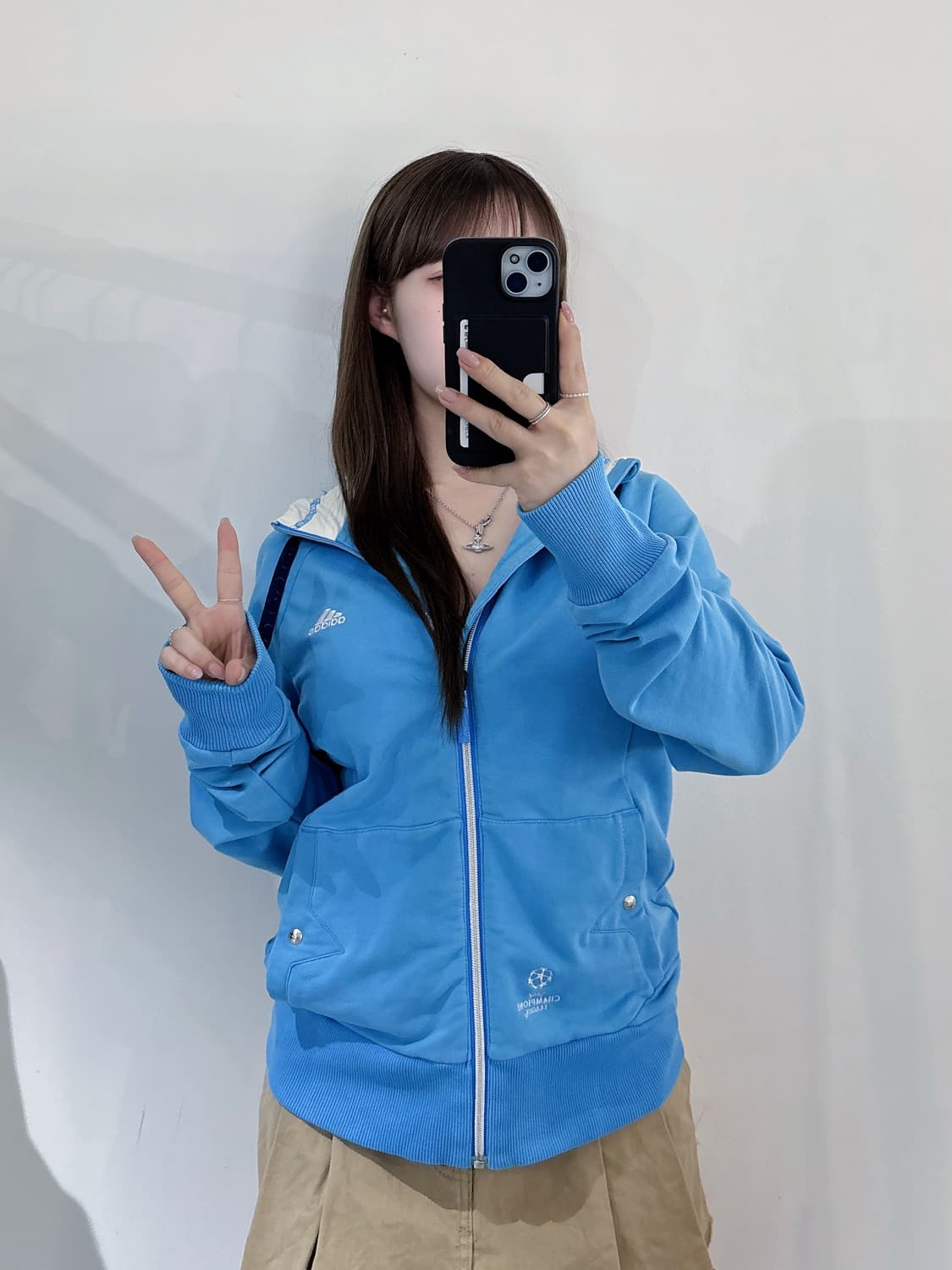 아디다스 피파 챔피언쉽 베이비블루 후드집업 상품이미지2