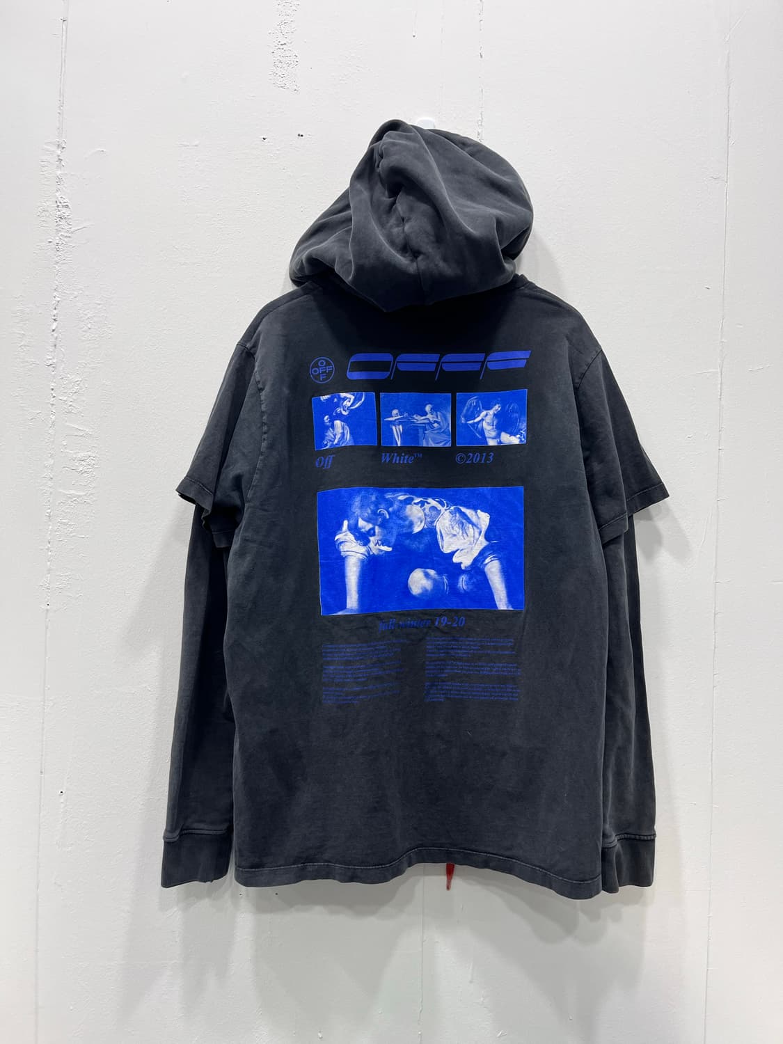 오프화이트 하드코어 카라바 레이어드 워싱 후드티 M 상품이미지3