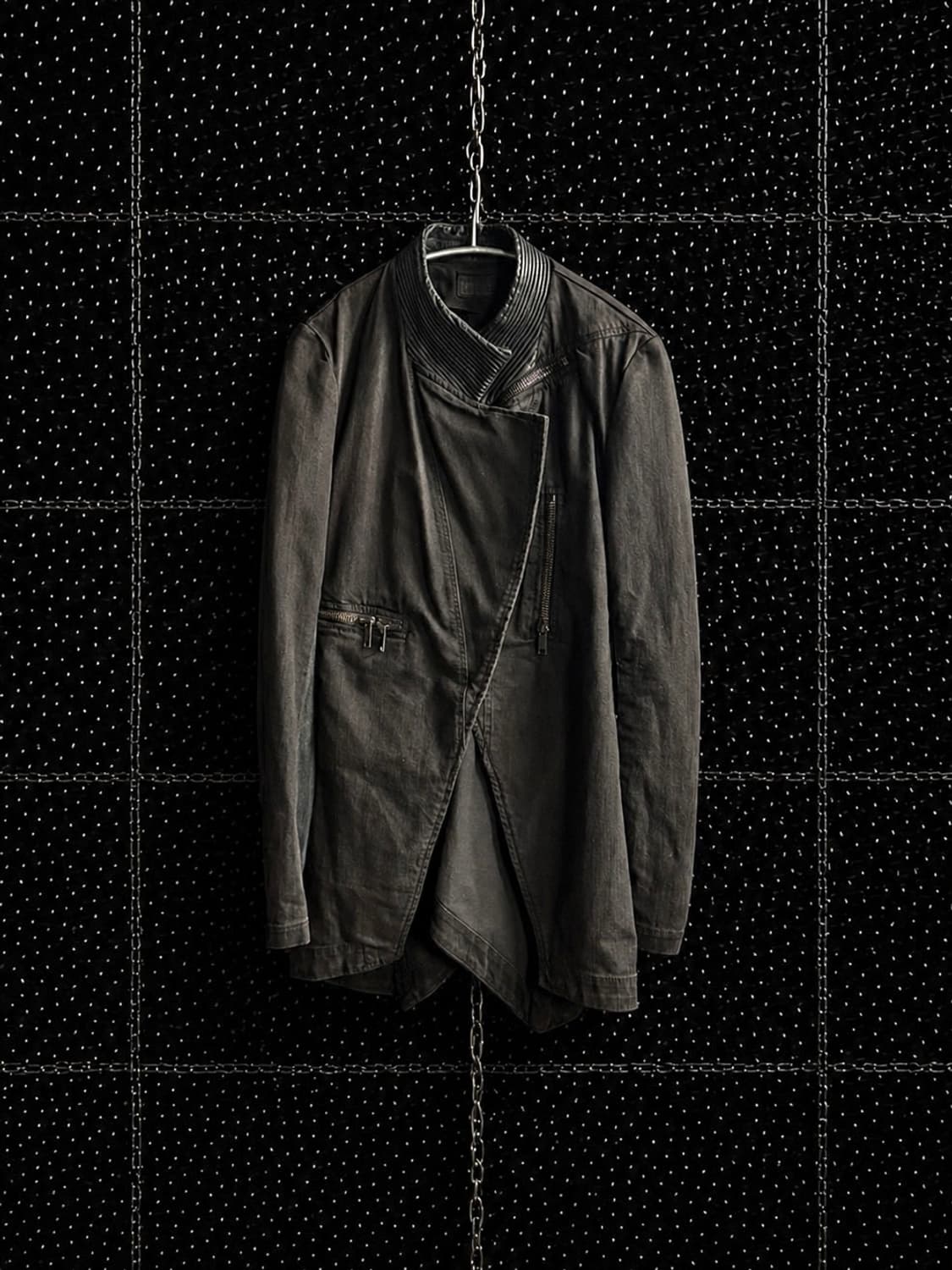 디젤 하이넥 레이어드 데님 롱 자켓 상품이미지1