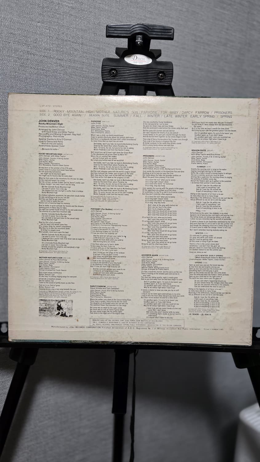 JOHN DENVER (ROCKY MOUNTAIN HIGH)LP 상품이미지2