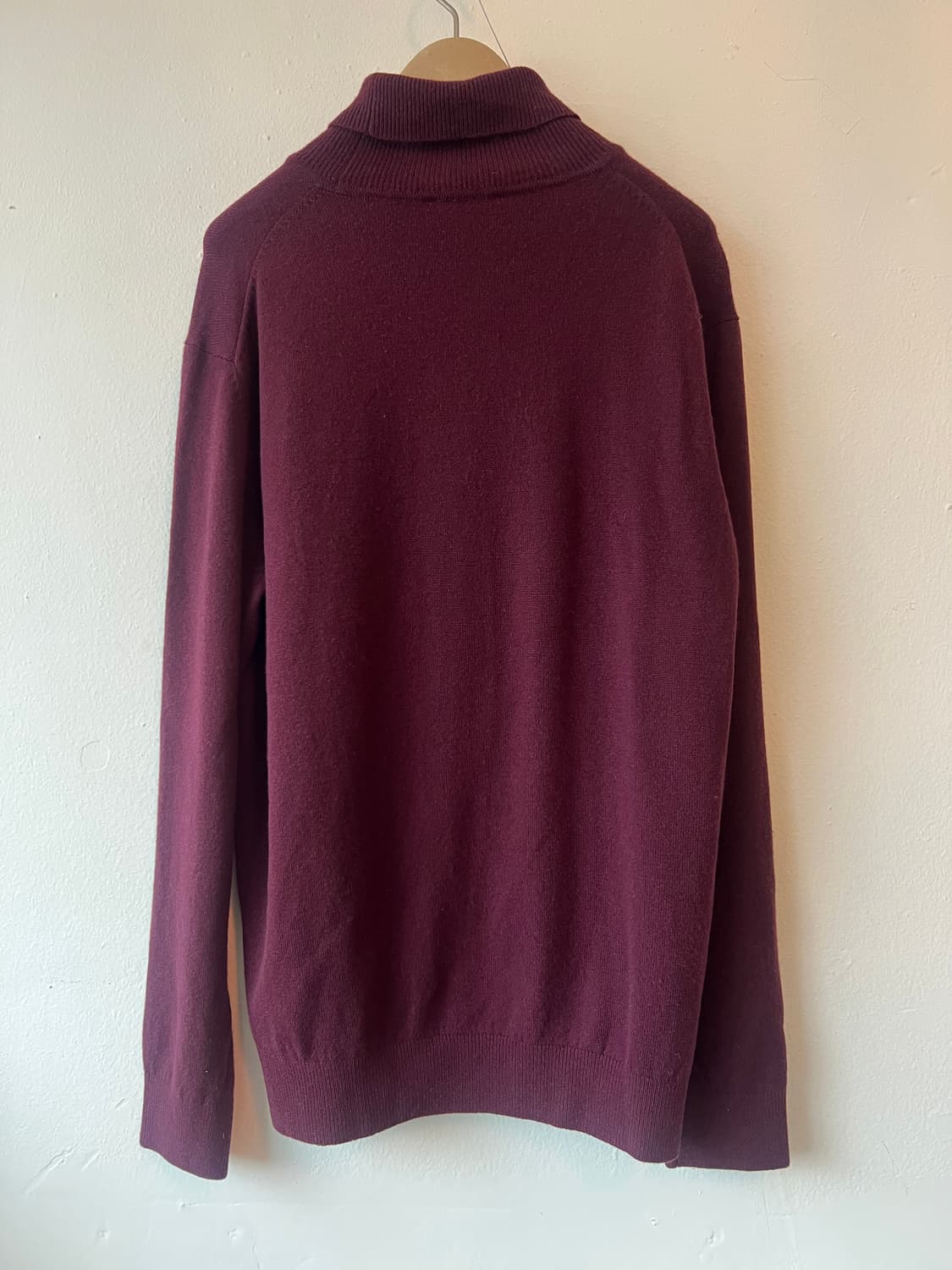 보그너 남성 버건디퍼플 캐시미어100 터틀넥니트 상품이미지3