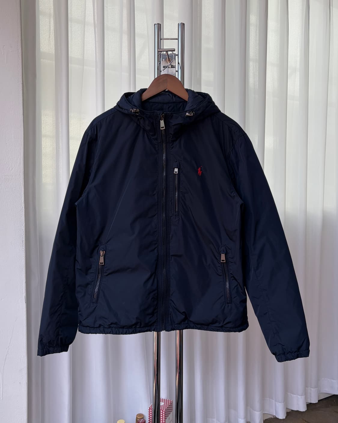 [M-L]폴로 랄프로렌 덕다운 패딩 후드 자켓 navy 상품이미지4