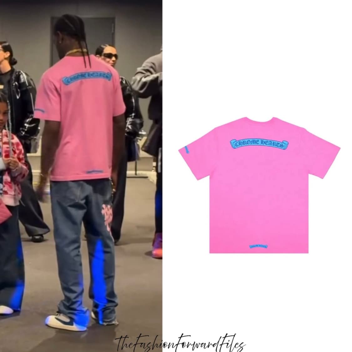 [XL] 크롬하츠 스크롤 포켓 티셔츠 핑크 상품이미지1